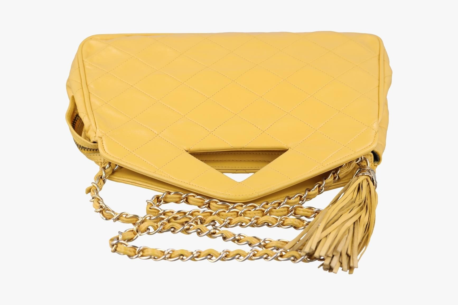 Matelassé Tassel Lambskin Yellow — view 5