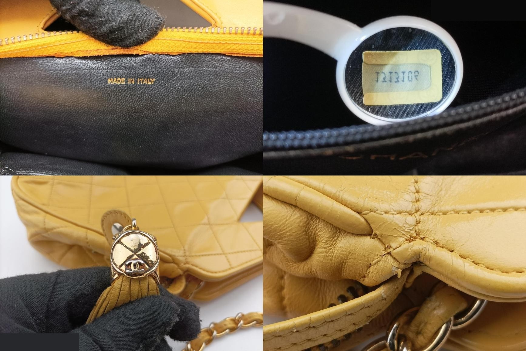 Matelassé Tassel Lambskin Yellow — view 8