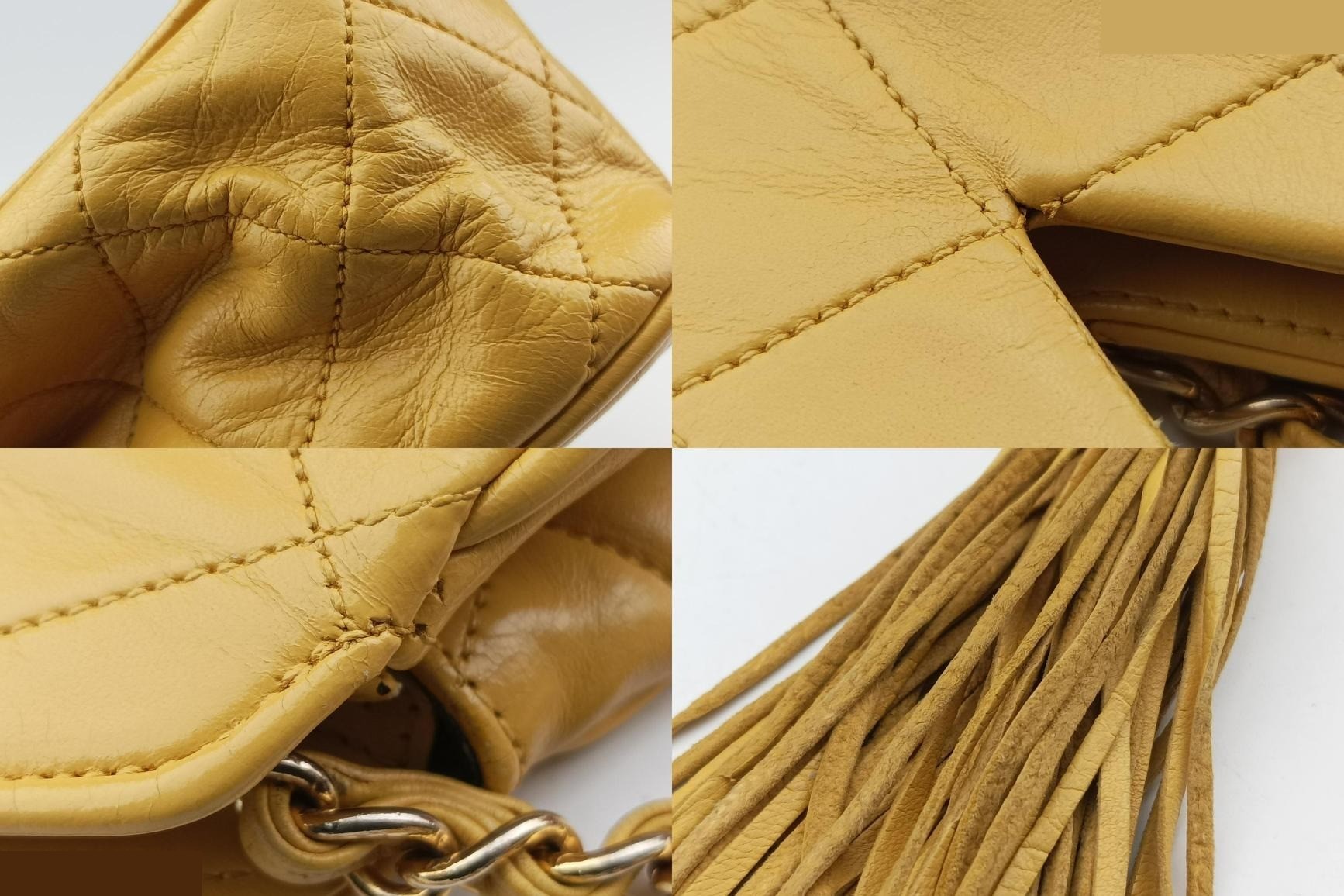 Matelassé Tassel Lambskin Yellow — view 10
