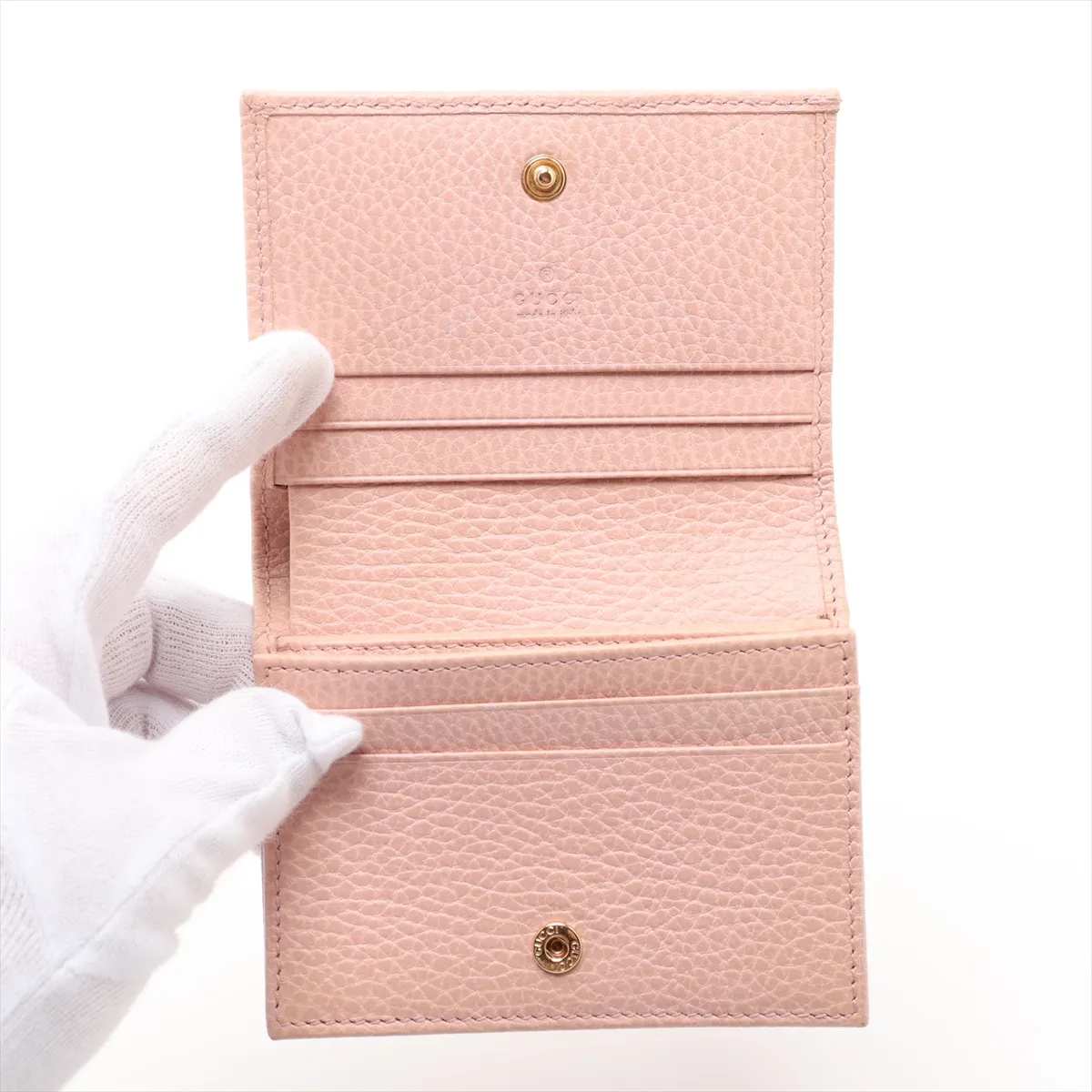 GG Marmont 456126 Leather Compact Wallet Pink — view 3
