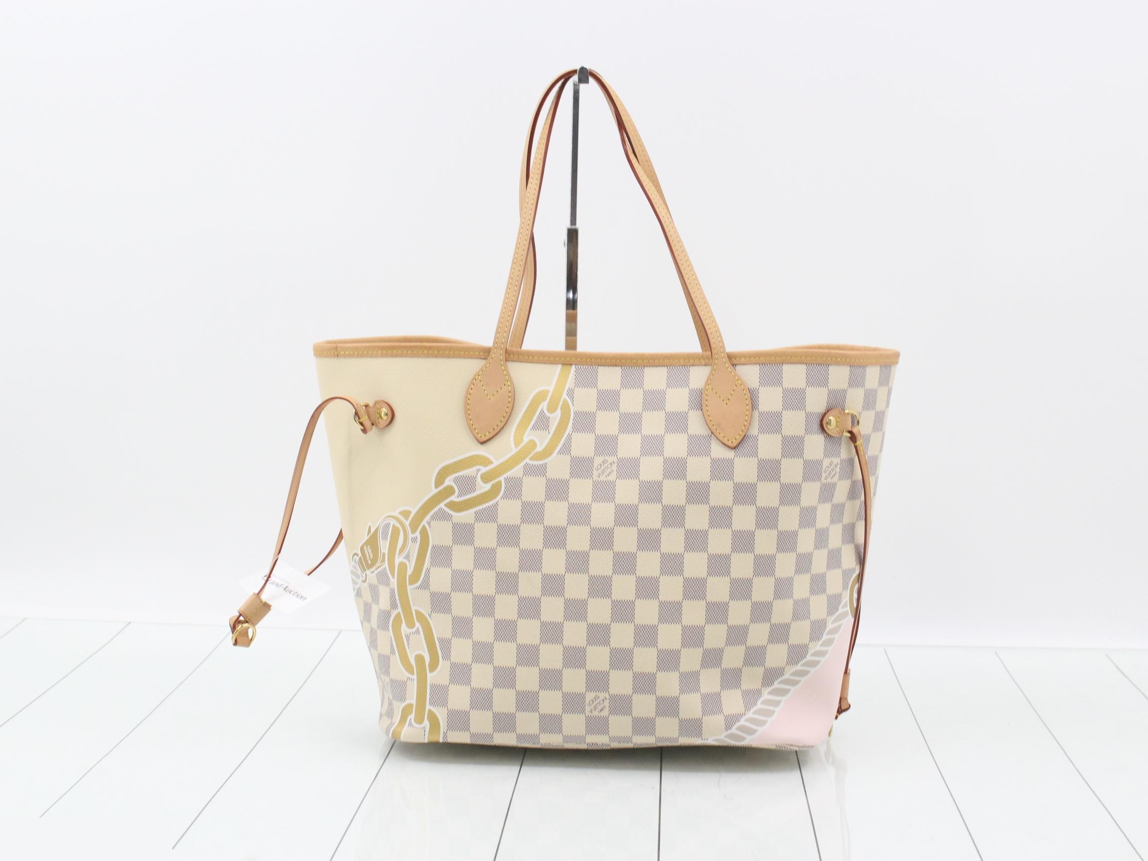 Damier Azur Neverfull MM Nautical Tote Bag with Pouch — view 2