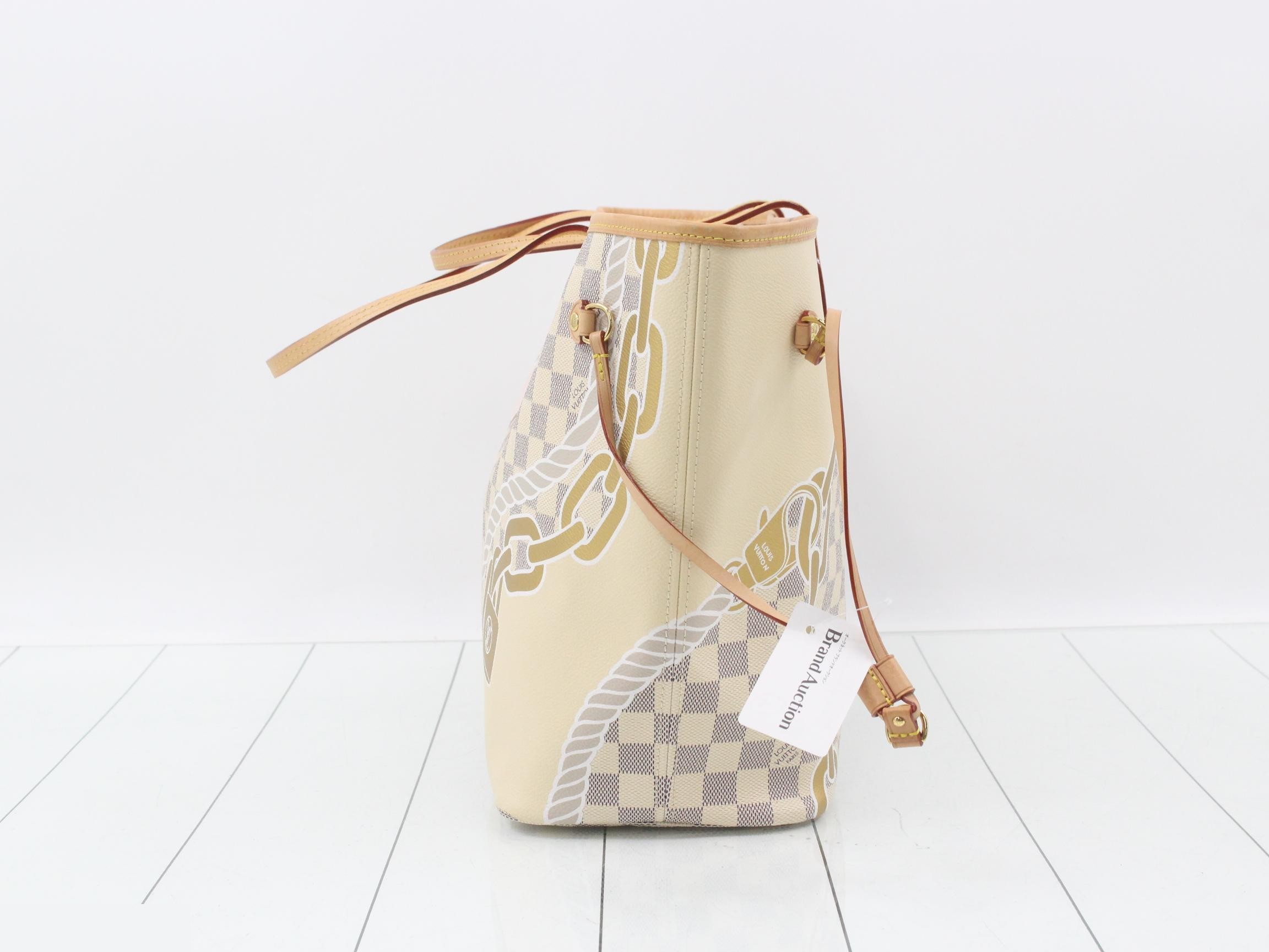 Damier Azur Neverfull MM Nautical Tote Bag with Pouch — view 3