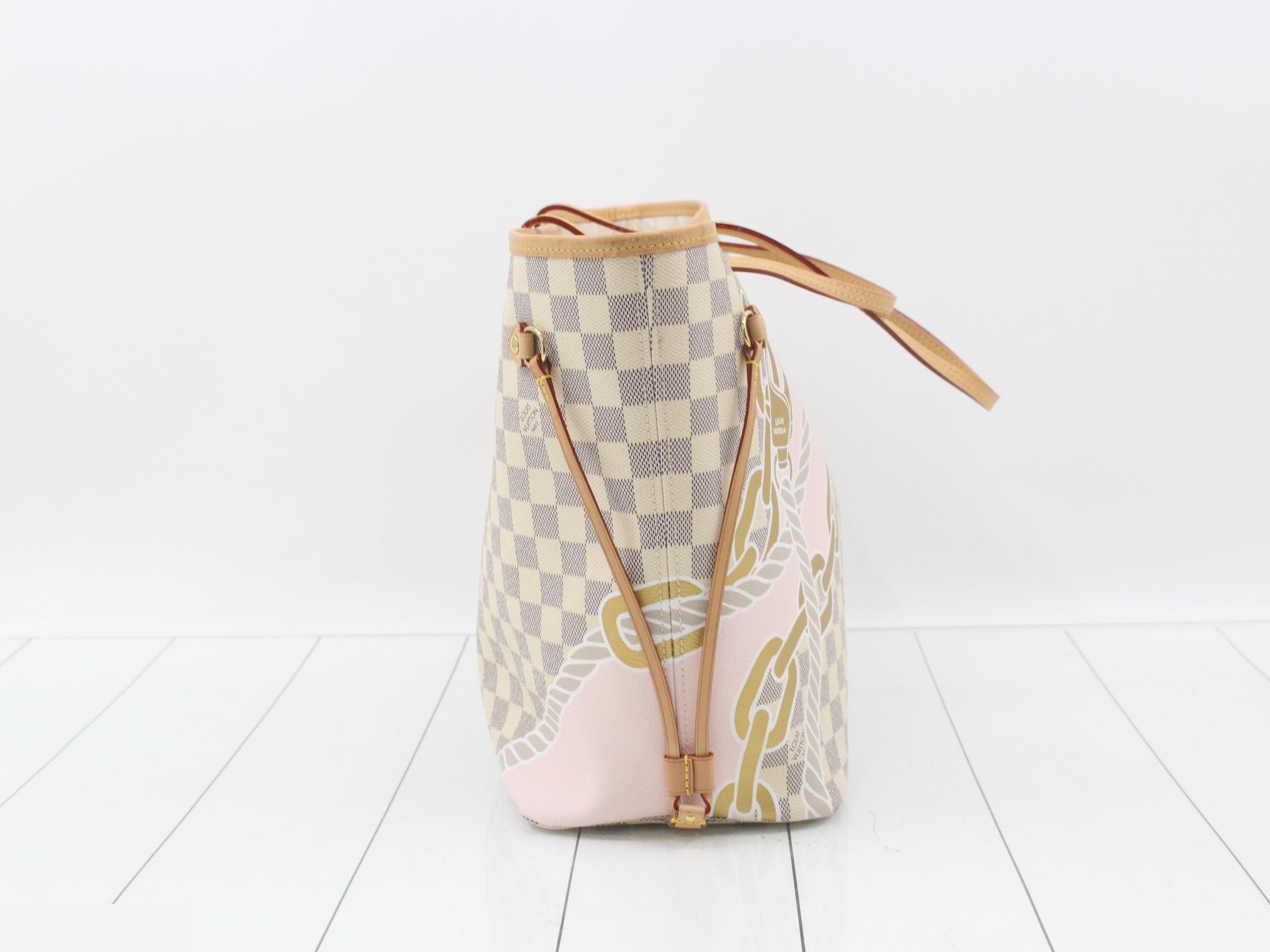 Damier Azur Neverfull MM Nautical Tote Bag with Pouch — view 4