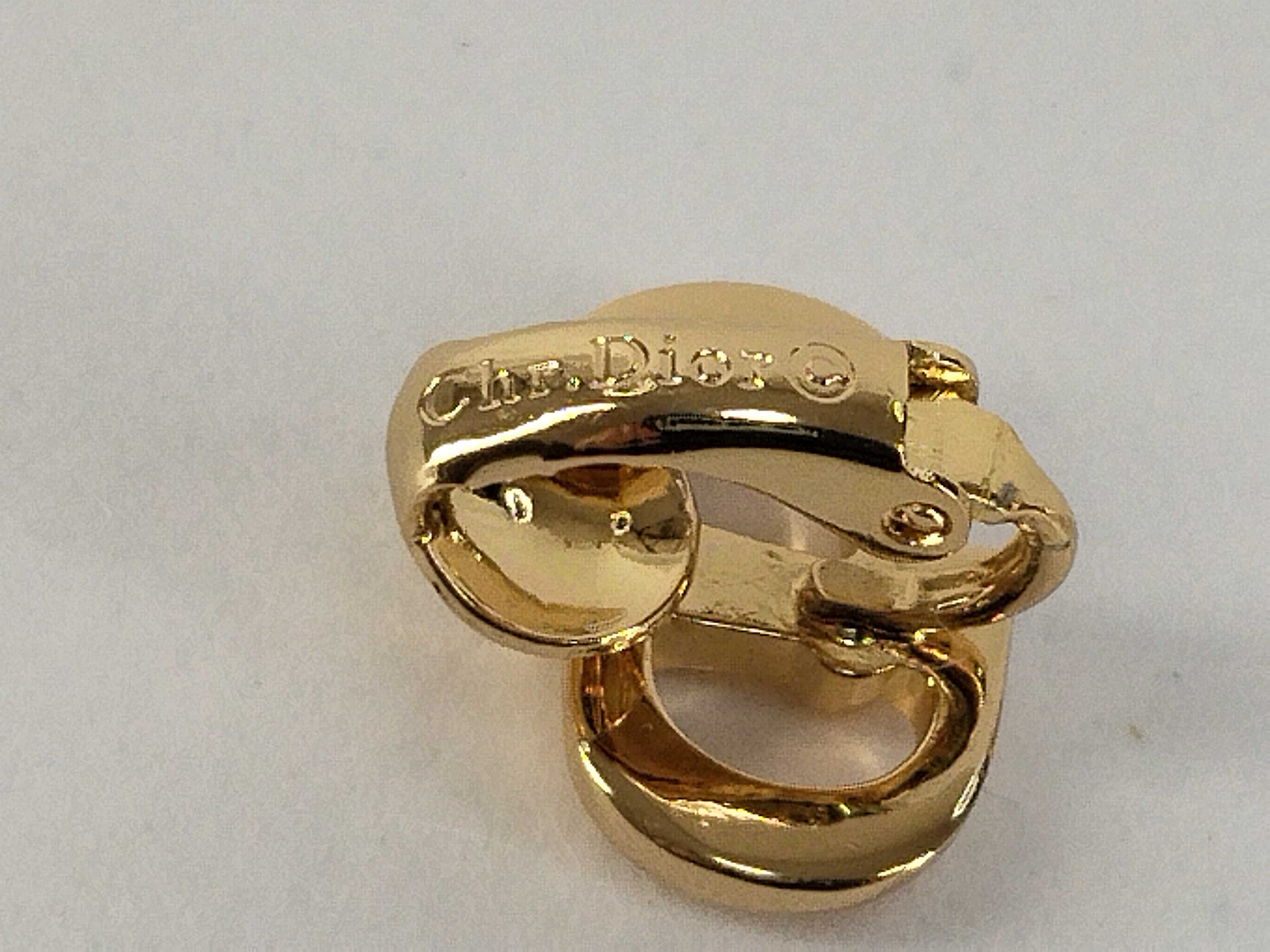 CD logo gold earrings with box. — view 4