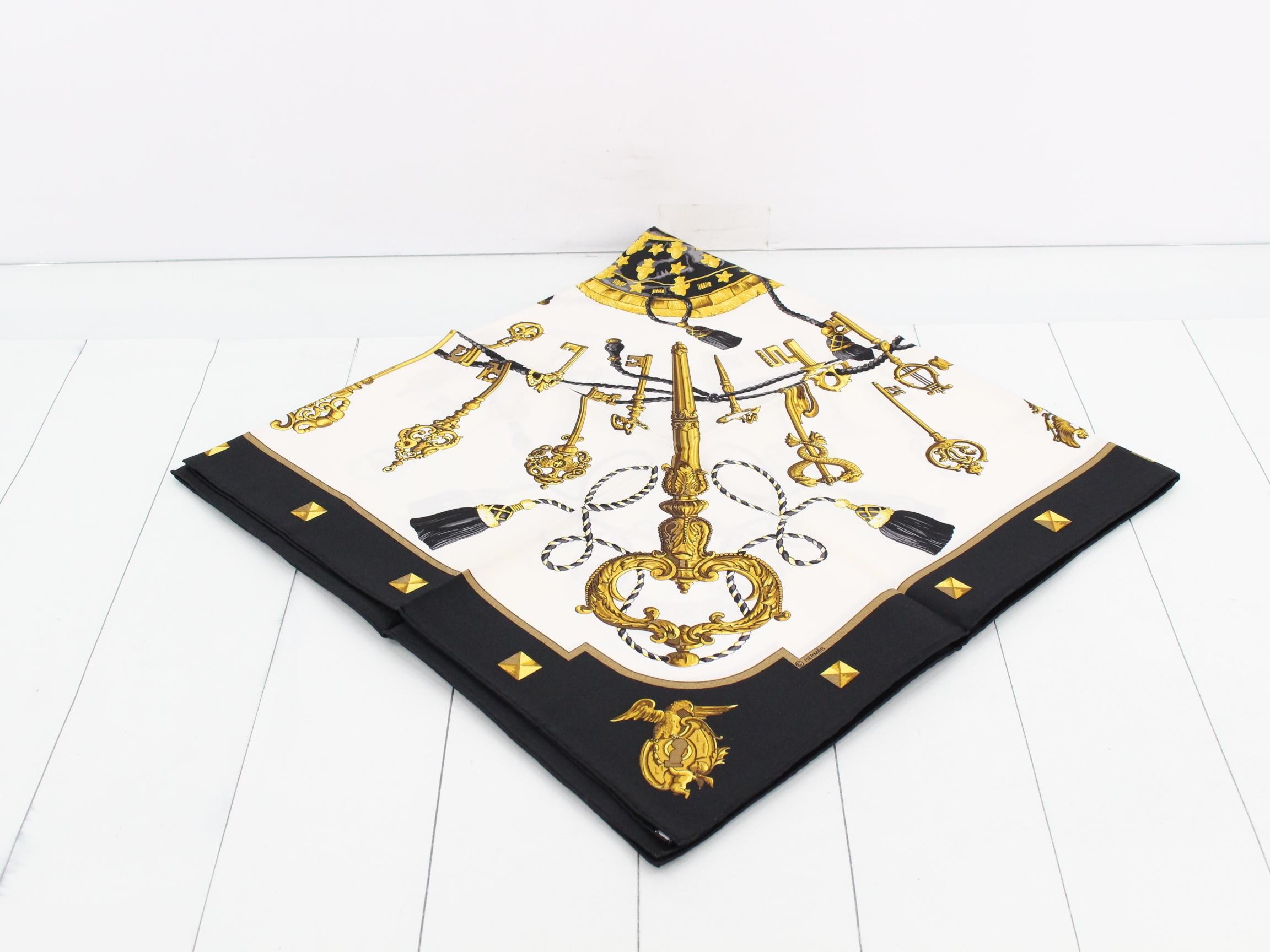 Hermès Carre 90 LES CLES Key Silk Scarf — view 2