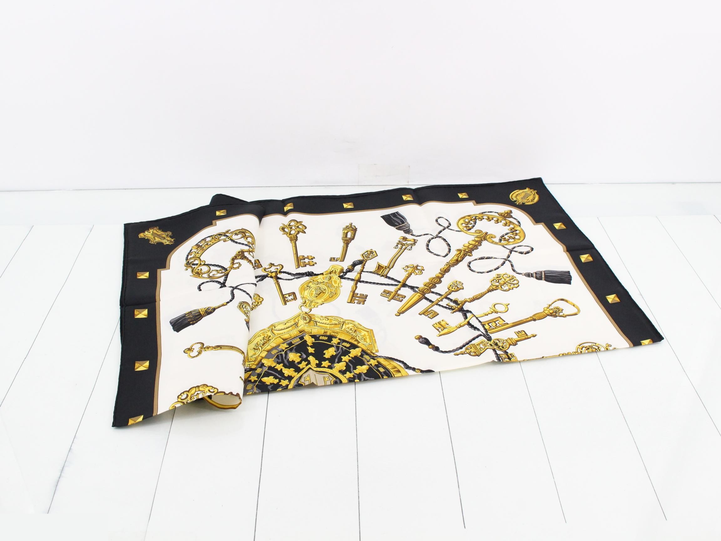 Hermès Carre 90 LES CLES Key Silk Scarf — view 3