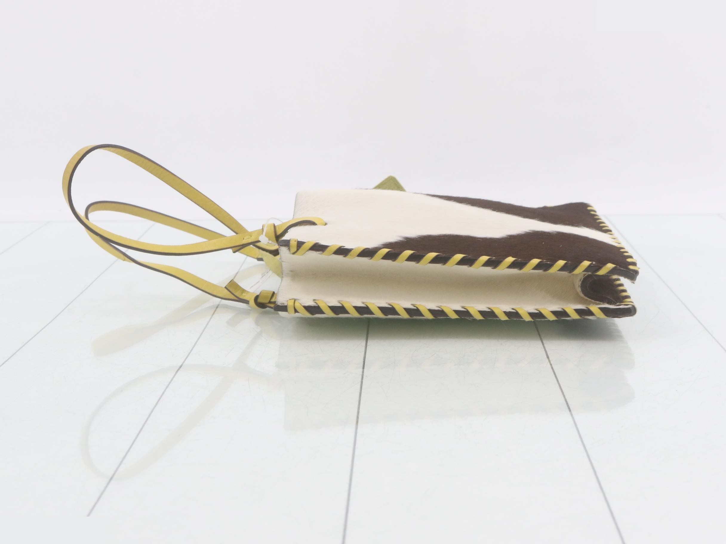 Archive Tote Bag, Calf Hair, White, Black, Yellow — view 4