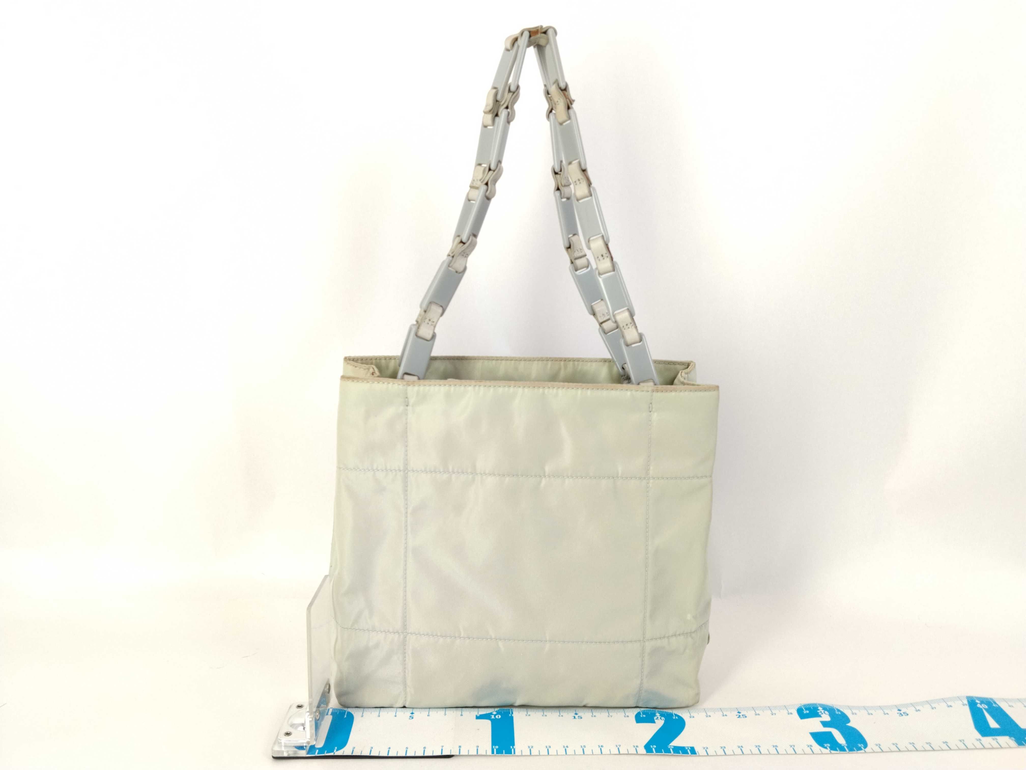 Nylon A. Prada Plastic Chain Bag Nylon Gray Handbag — view 2