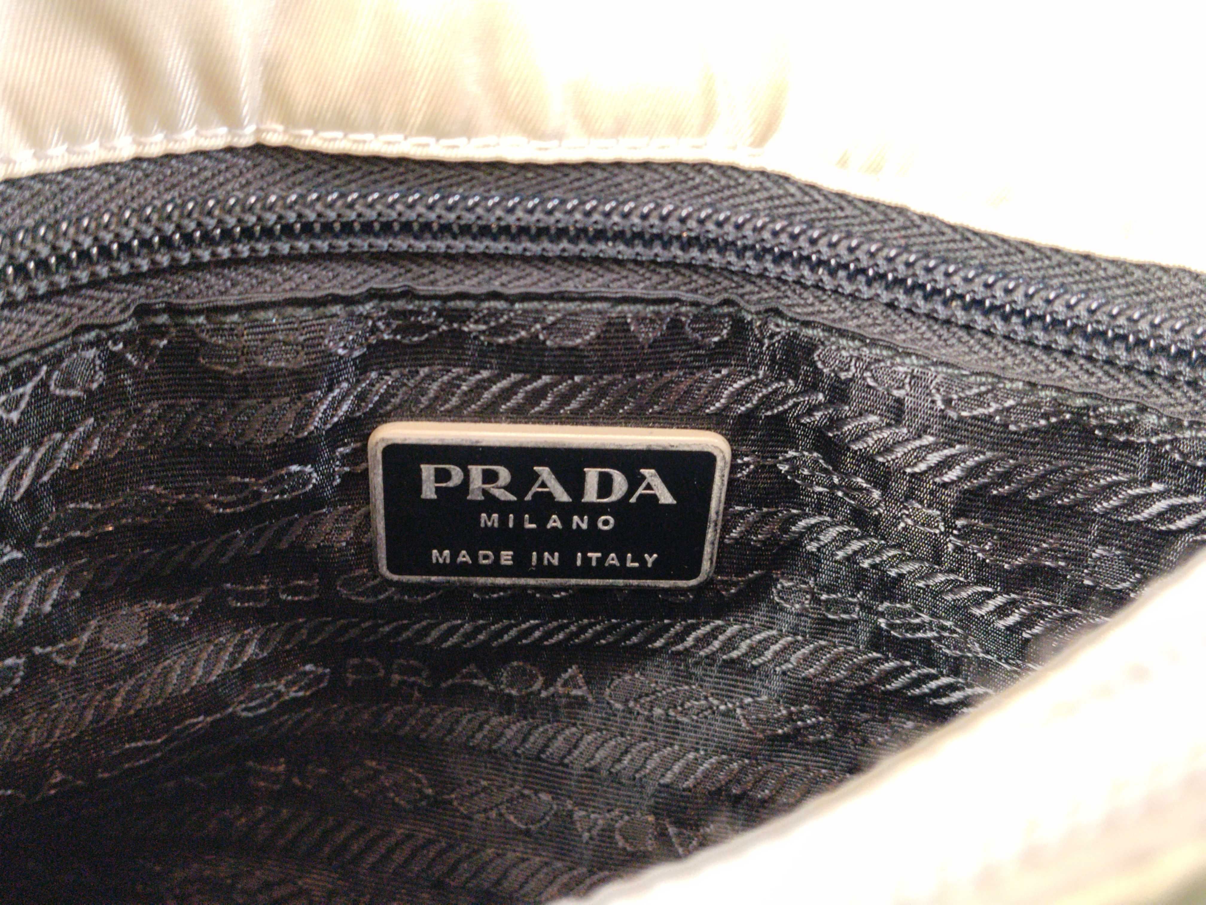 Nylon A. Prada Plastic Chain Bag Nylon Gray Handbag — view 10
