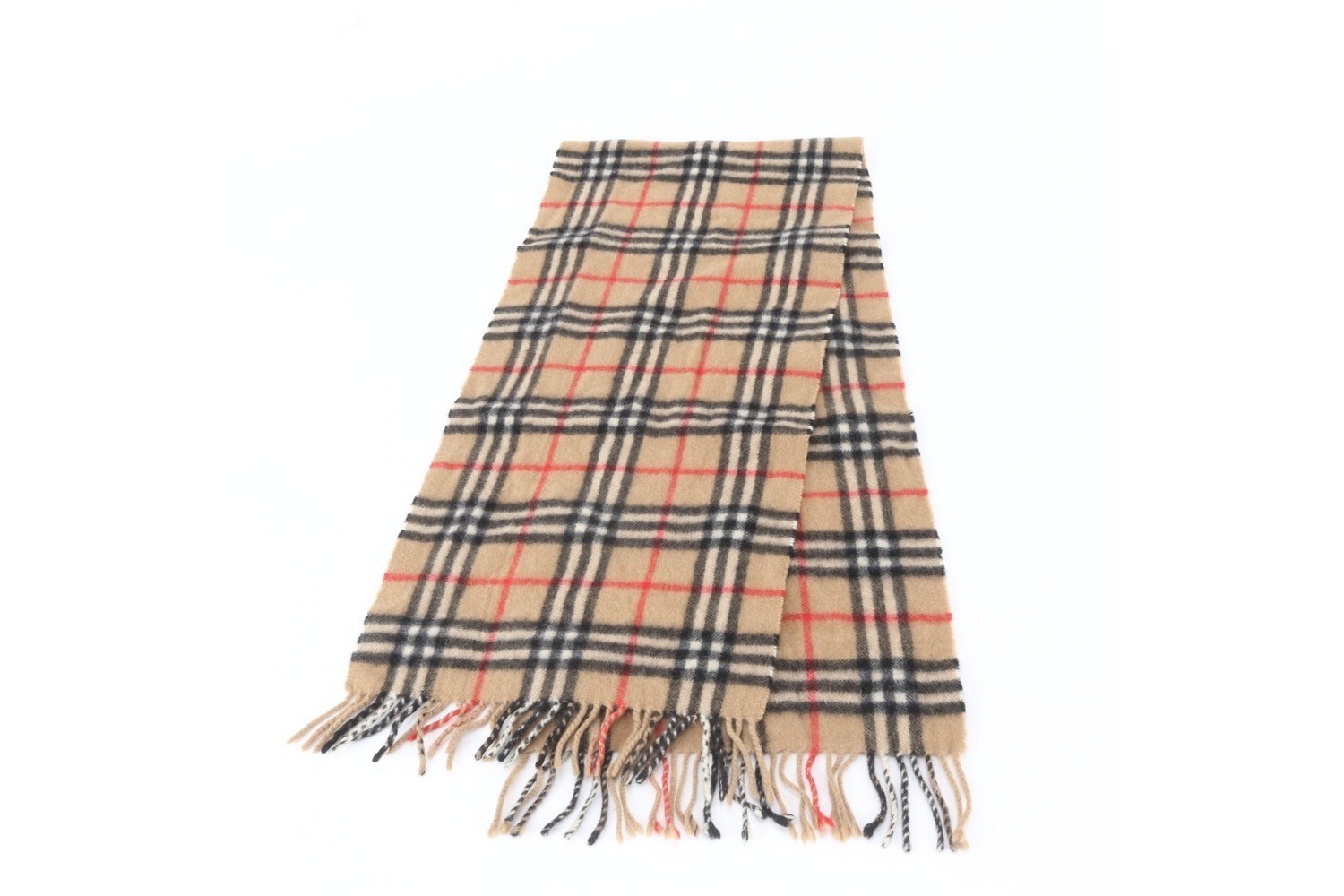 Tag attached, 100% cashmere, Nova Check pattern scarf. — view 2