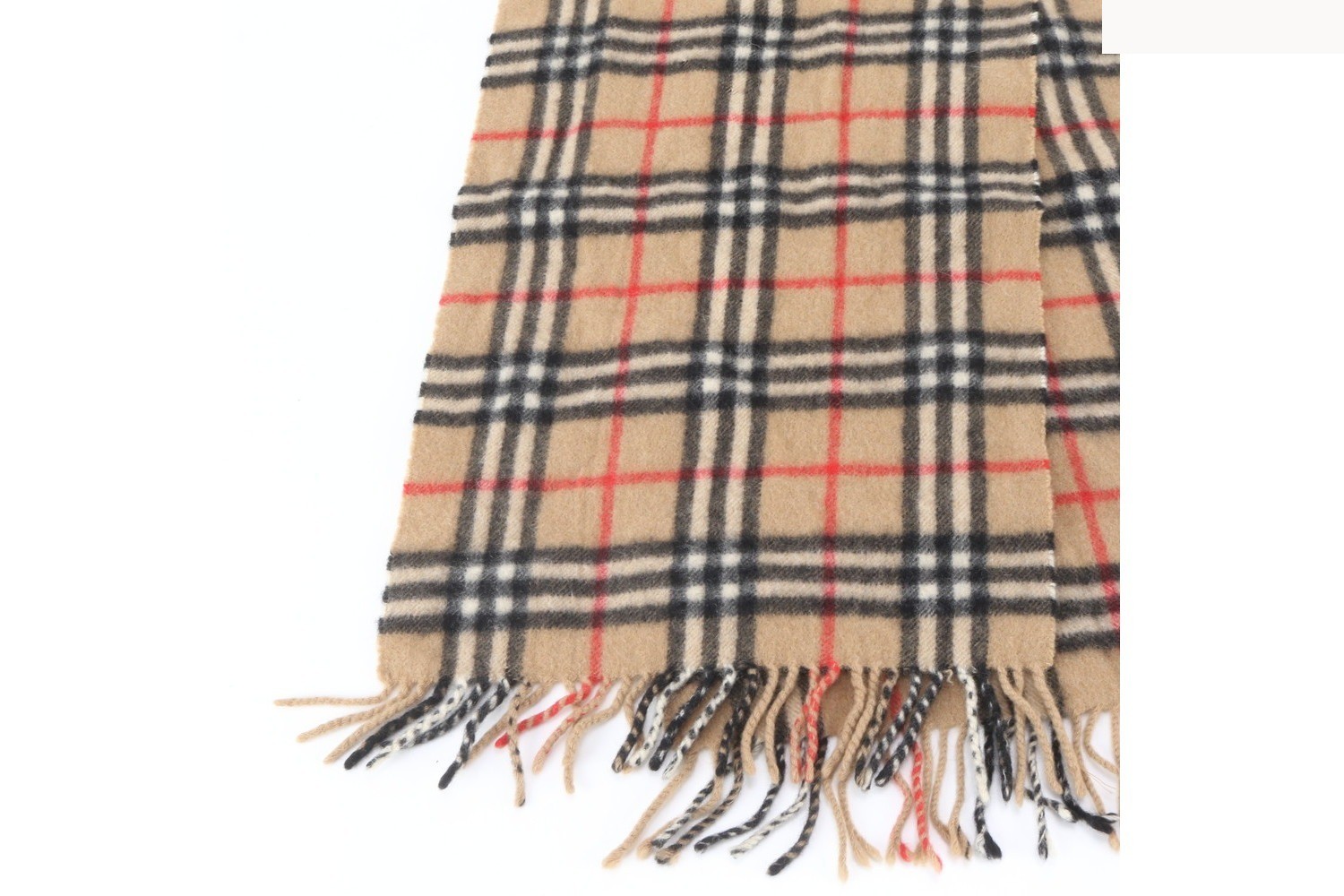 Tag attached, 100% cashmere, Nova Check pattern scarf. — view 4