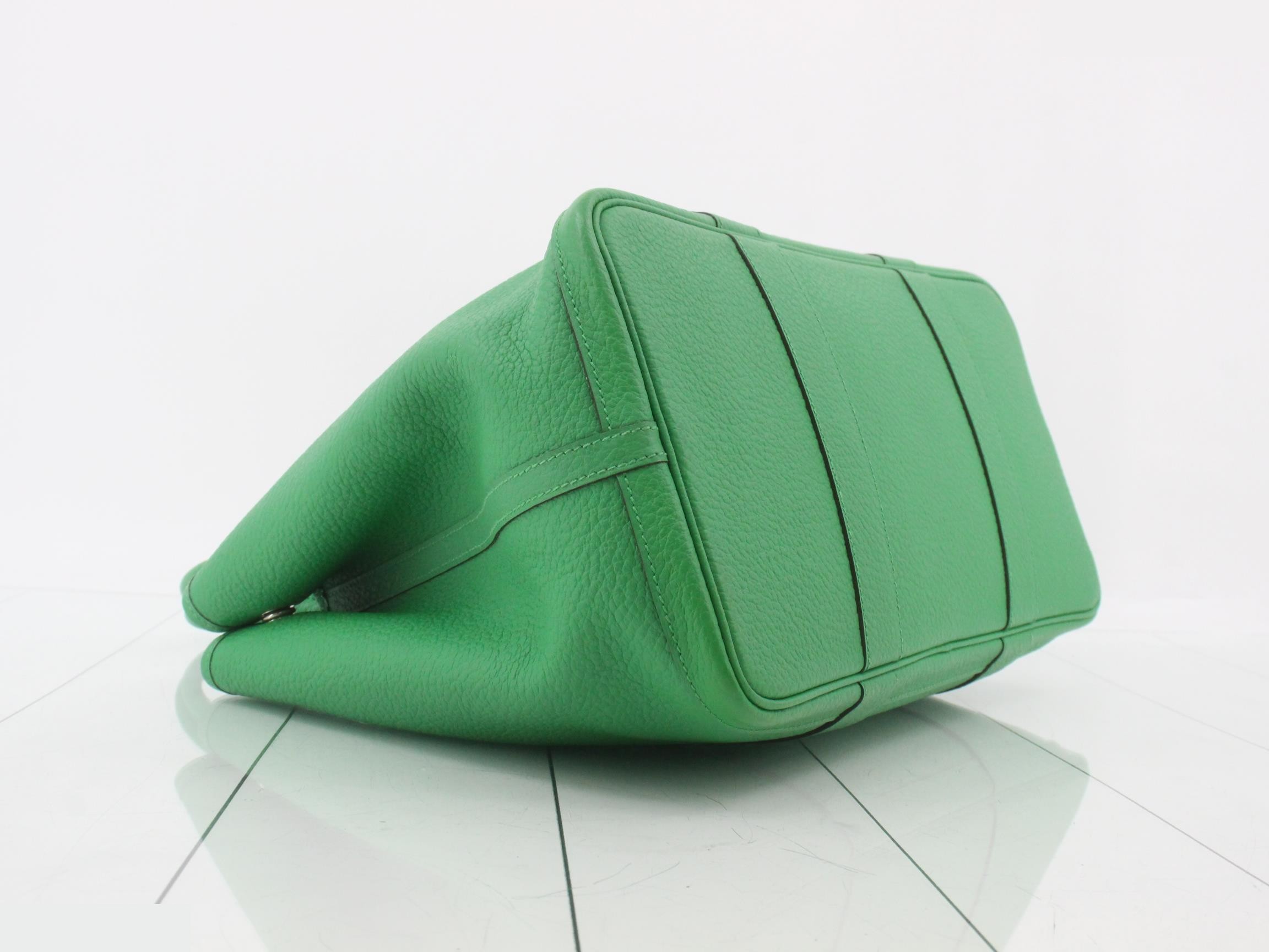 Garden Party PM Leather Tote Bag, X Stamp, Green — view 5