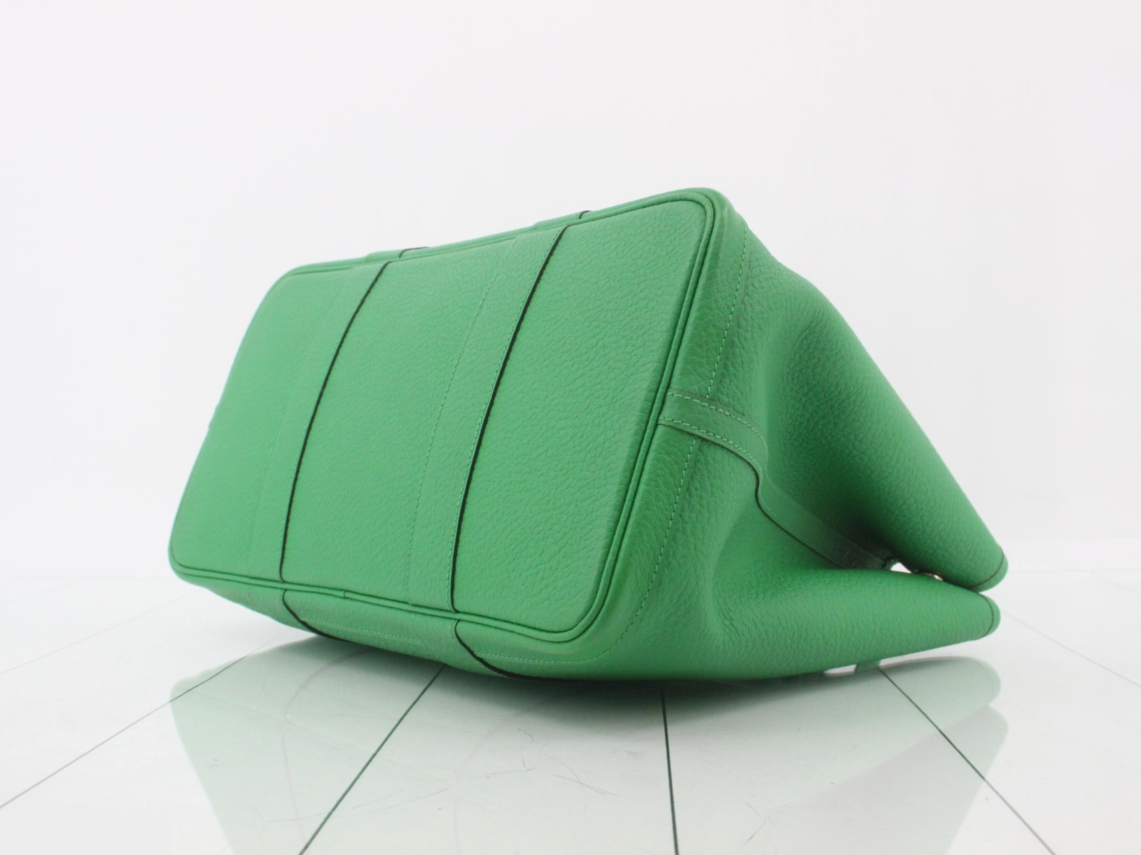 Garden Party PM Leather Tote Bag, X Stamp, Green — view 6