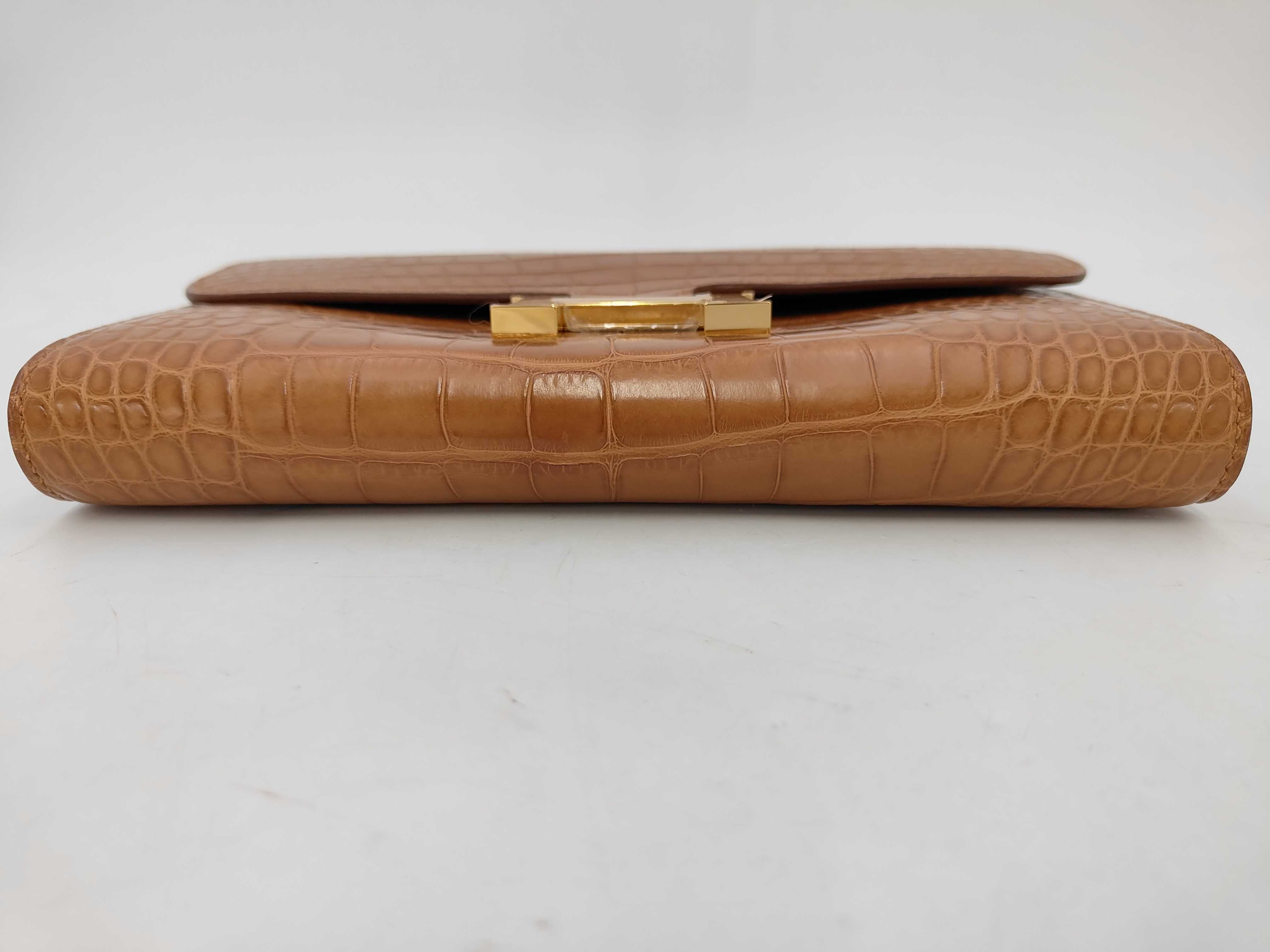 Constance Long To Go Alligator Matte Gold GP B Stamp Wallet — view 6