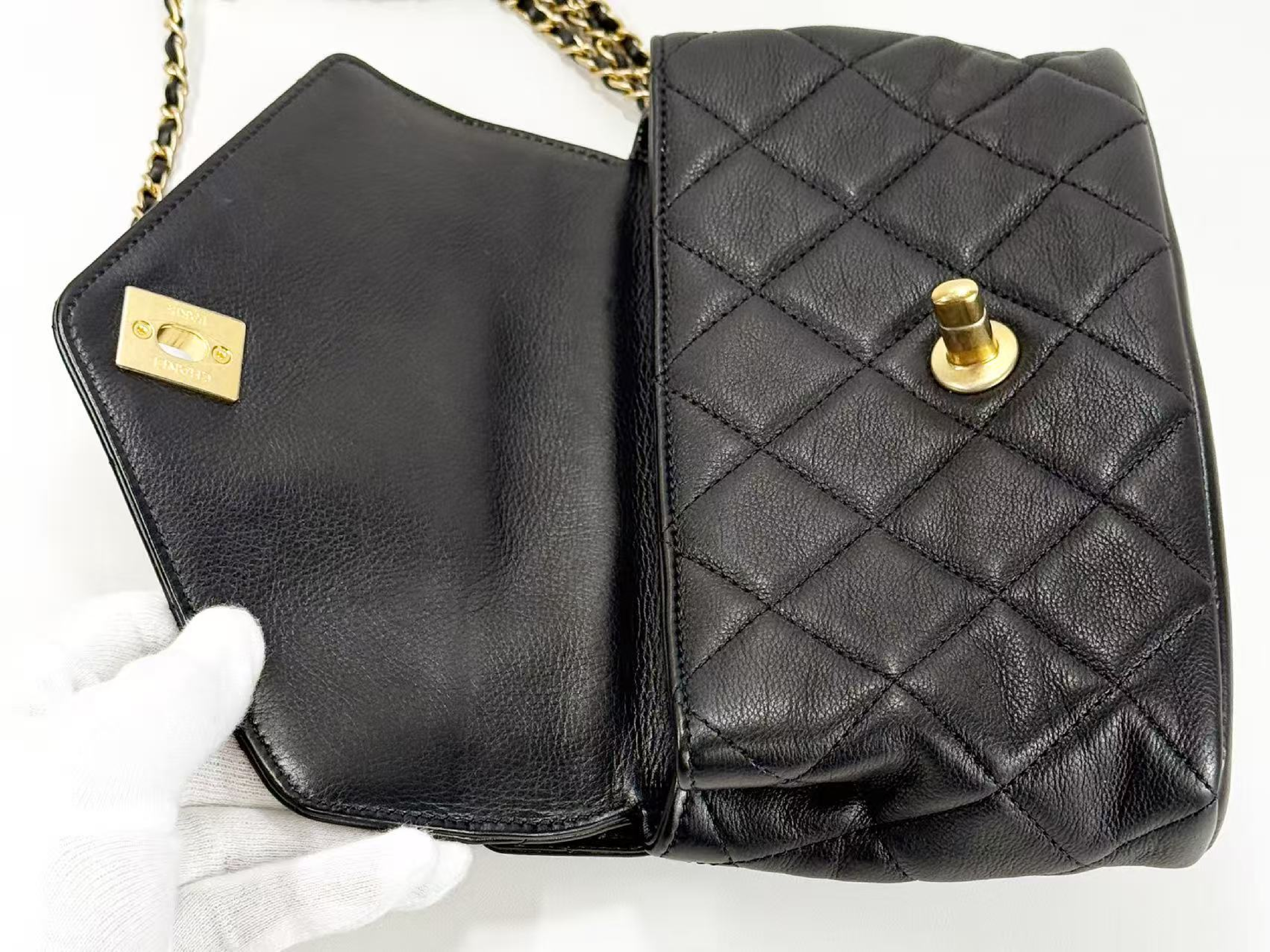 Black Matelassé Runway 3-Way Bag, Approx. W19cm, Serial Number [Includes Box, Booklet, Dust Bag, Authenticity Card, Strap, and Seal] Gold Hardware, Shoulder Bag 27769929 — view 12