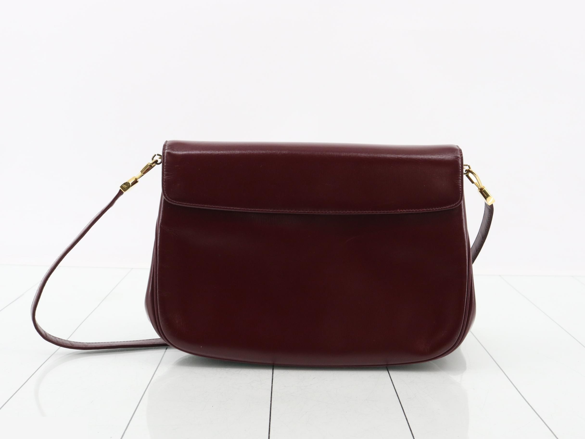 Leather shoulder bag, burgundy. — view 2