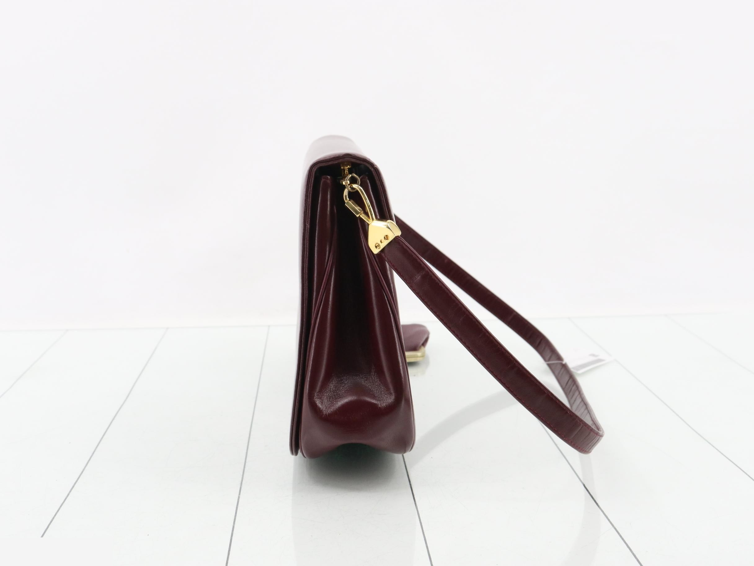 Leather shoulder bag, burgundy. — view 3