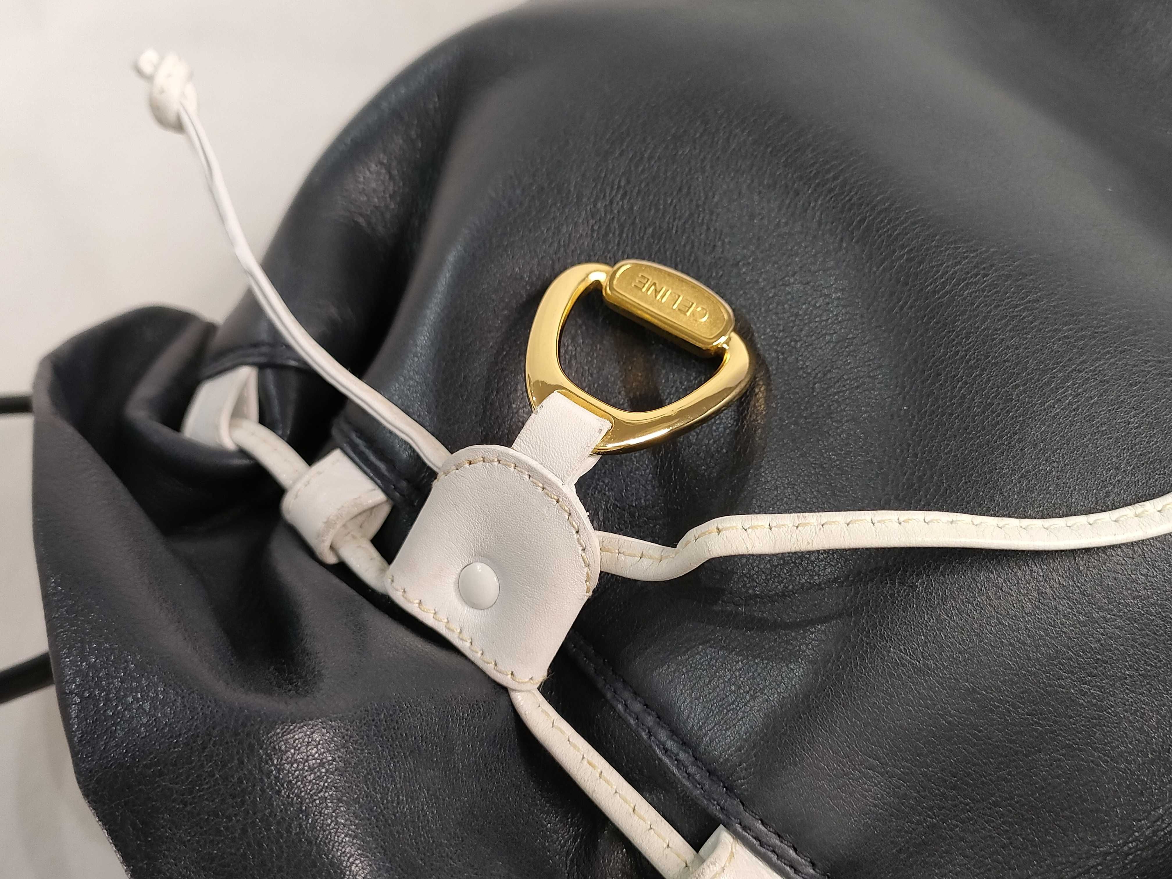 drawstring leather shoulder bag — view 11