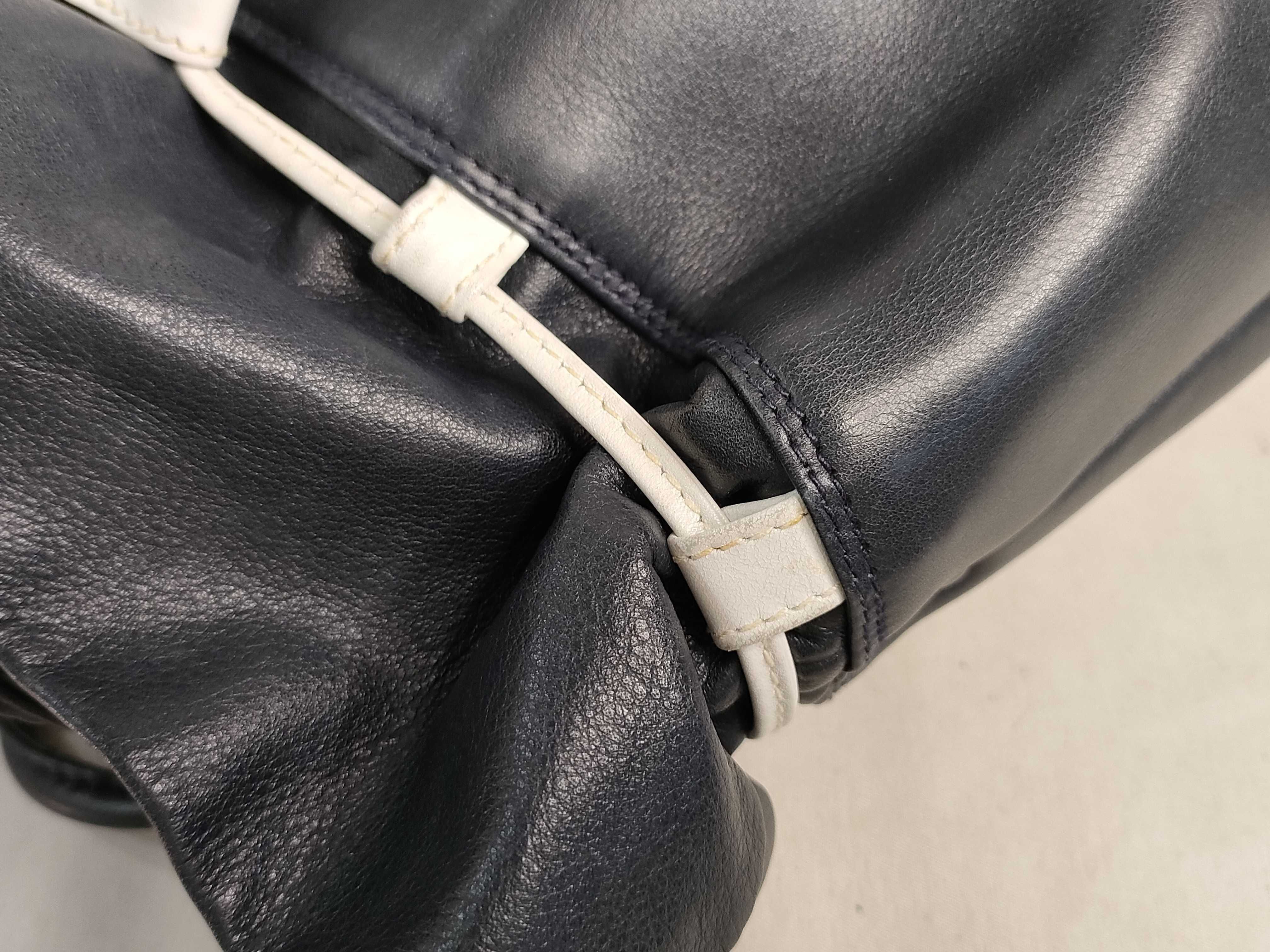drawstring leather shoulder bag — view 12