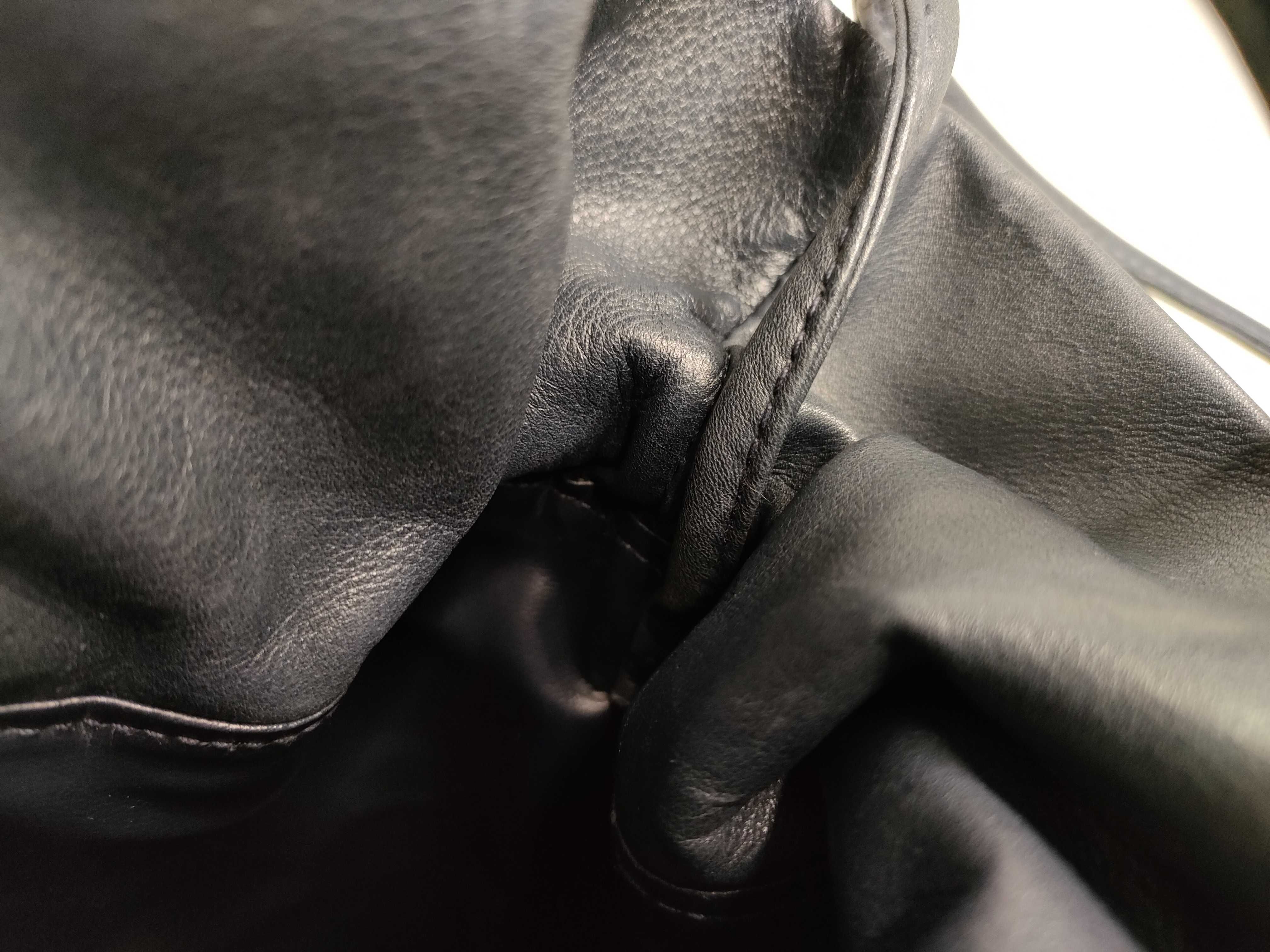drawstring leather shoulder bag — view 5