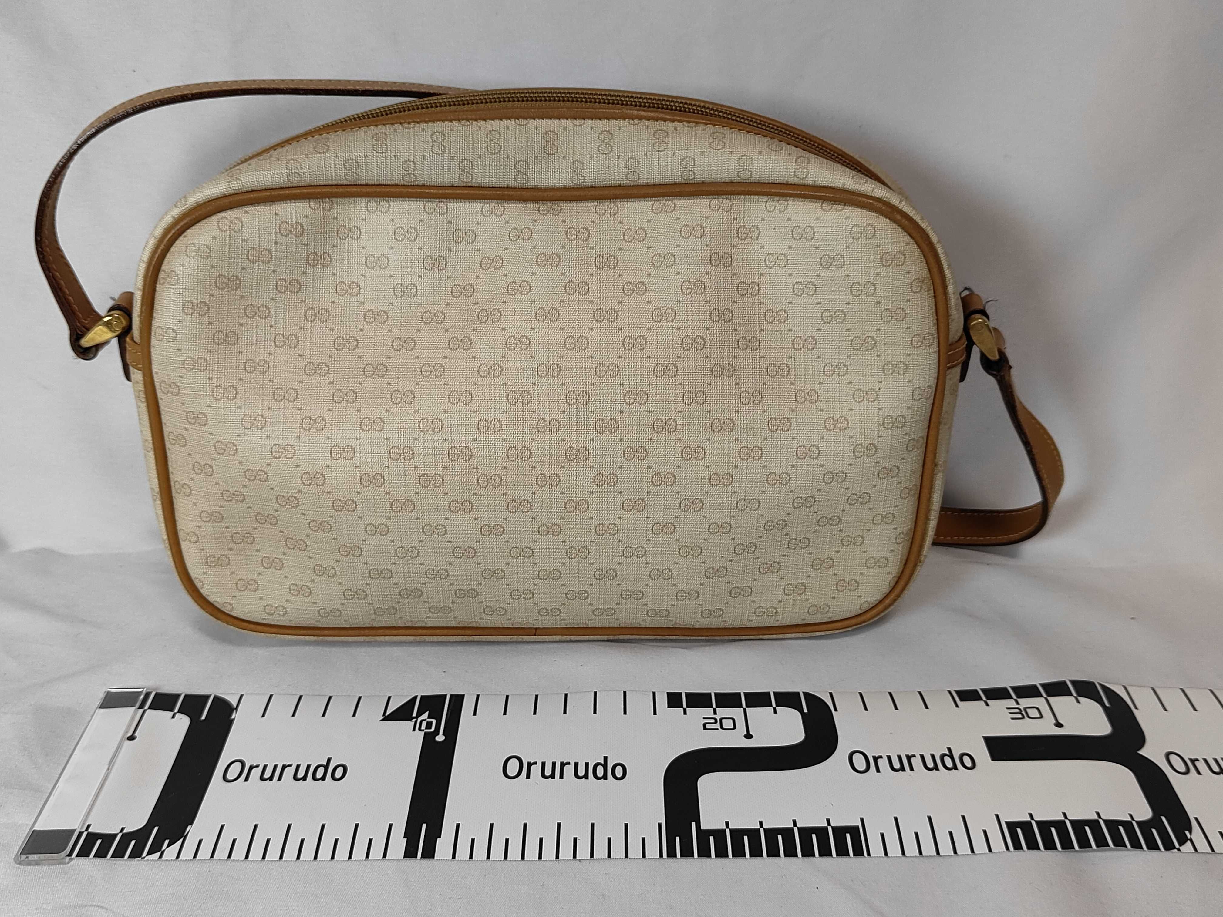 GG Plus Gucci Old Micro GG Plus PVC x Leather Shoulder Bag — view 2