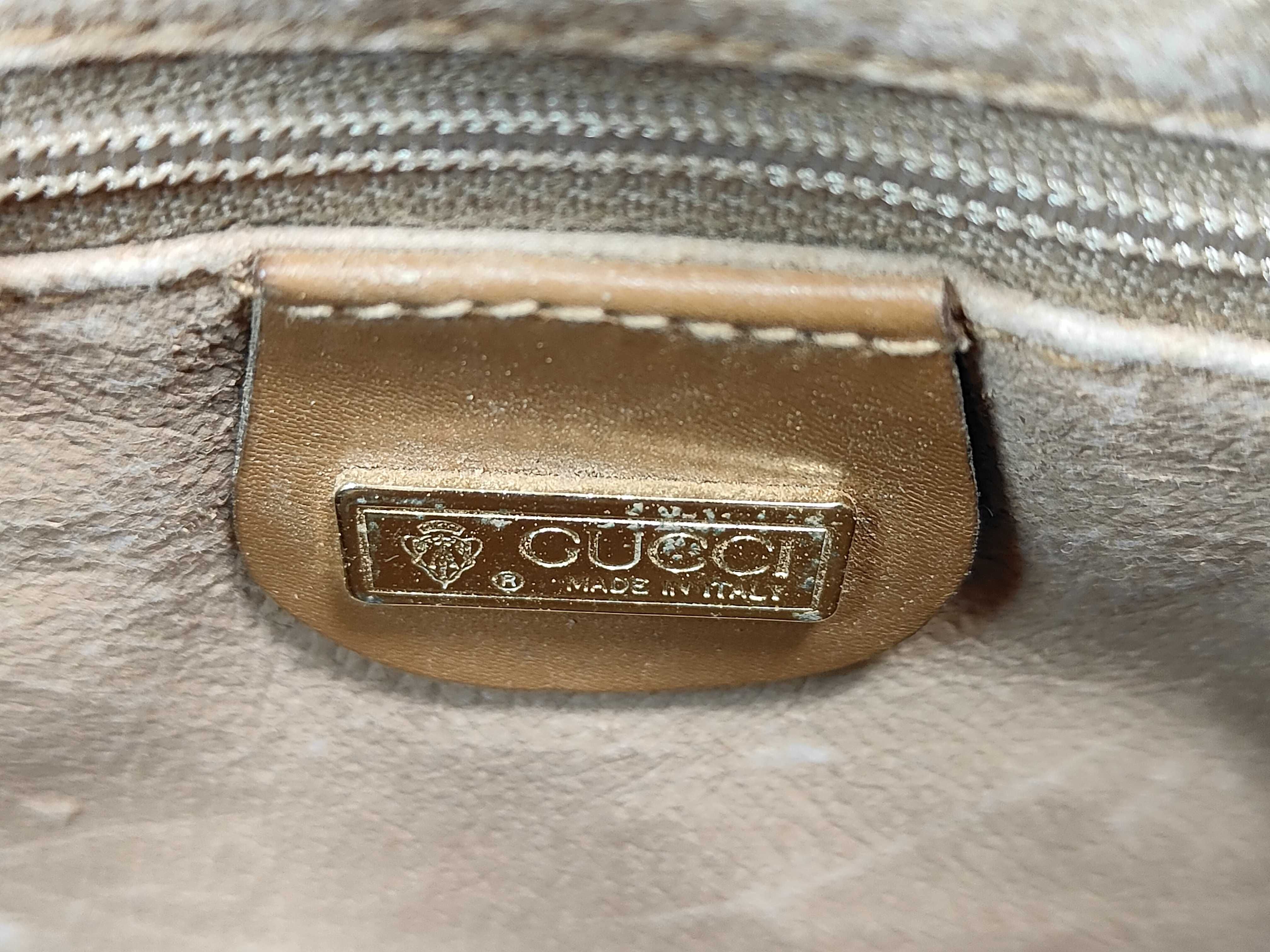 GG Plus Gucci Old Micro GG Plus PVC x Leather Shoulder Bag — view 12
