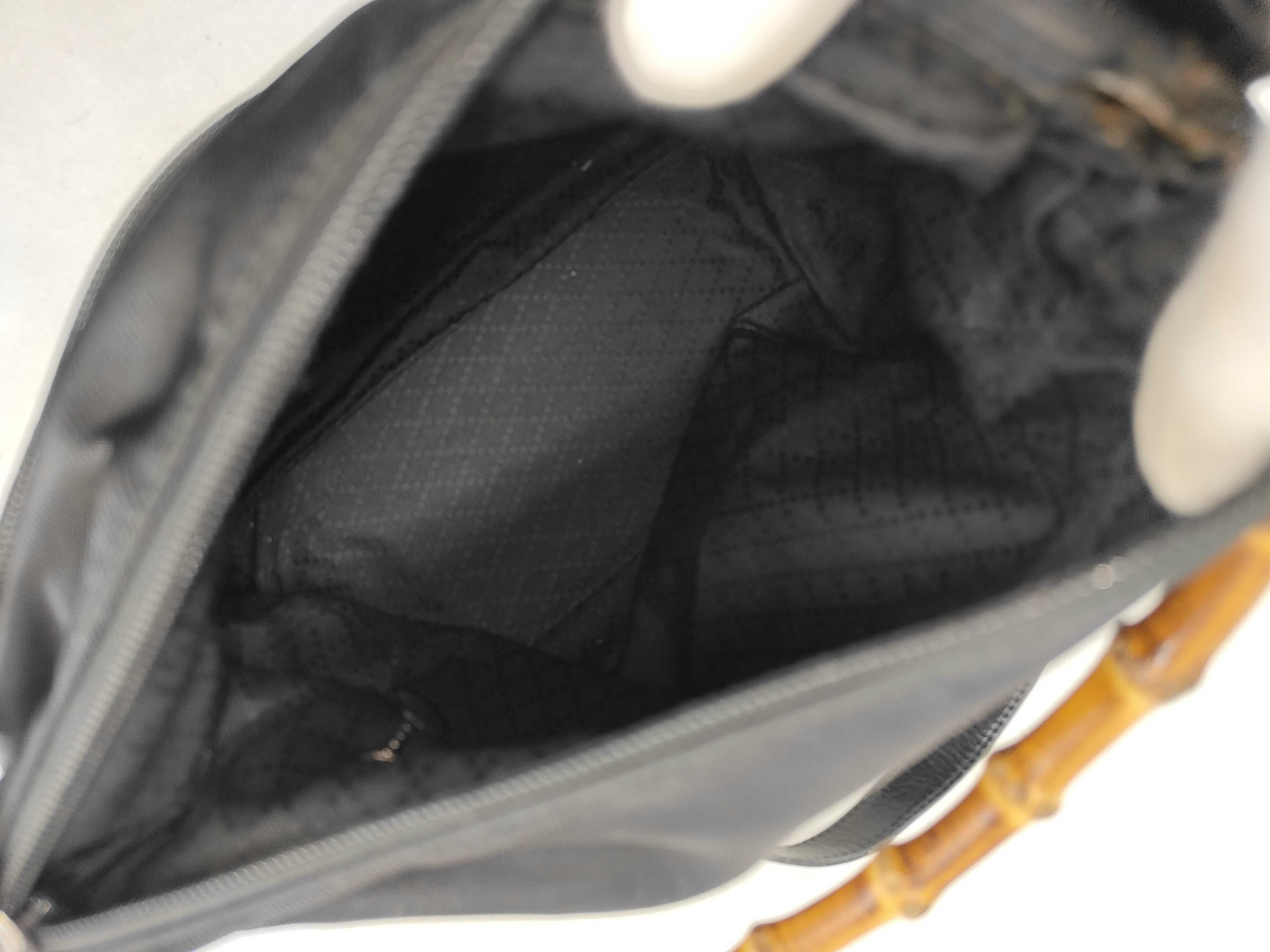 Bamboo Shoulder Bag, Nylon Leather, Black (000 2058 0509 5) — view 12