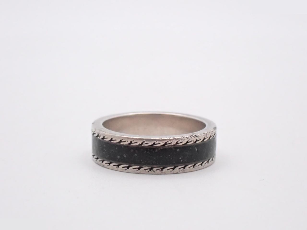 Interlocking G enamel black sterling silver 925 ring, Gucci — view 2
