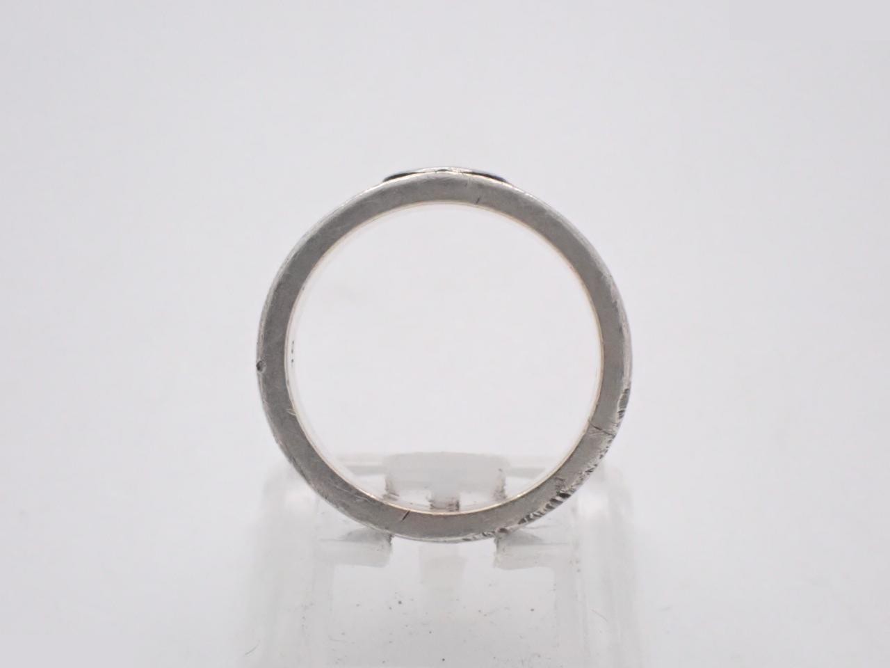 Interlocking G enamel black sterling silver 925 ring, Gucci — view 3