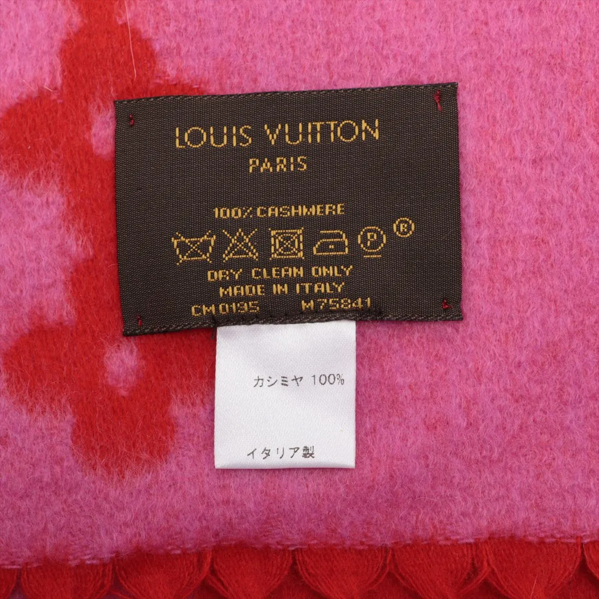 M75841 Echarpe Flowers River CM0195 Scarf, Cashmere, Red x Pink, — view 3