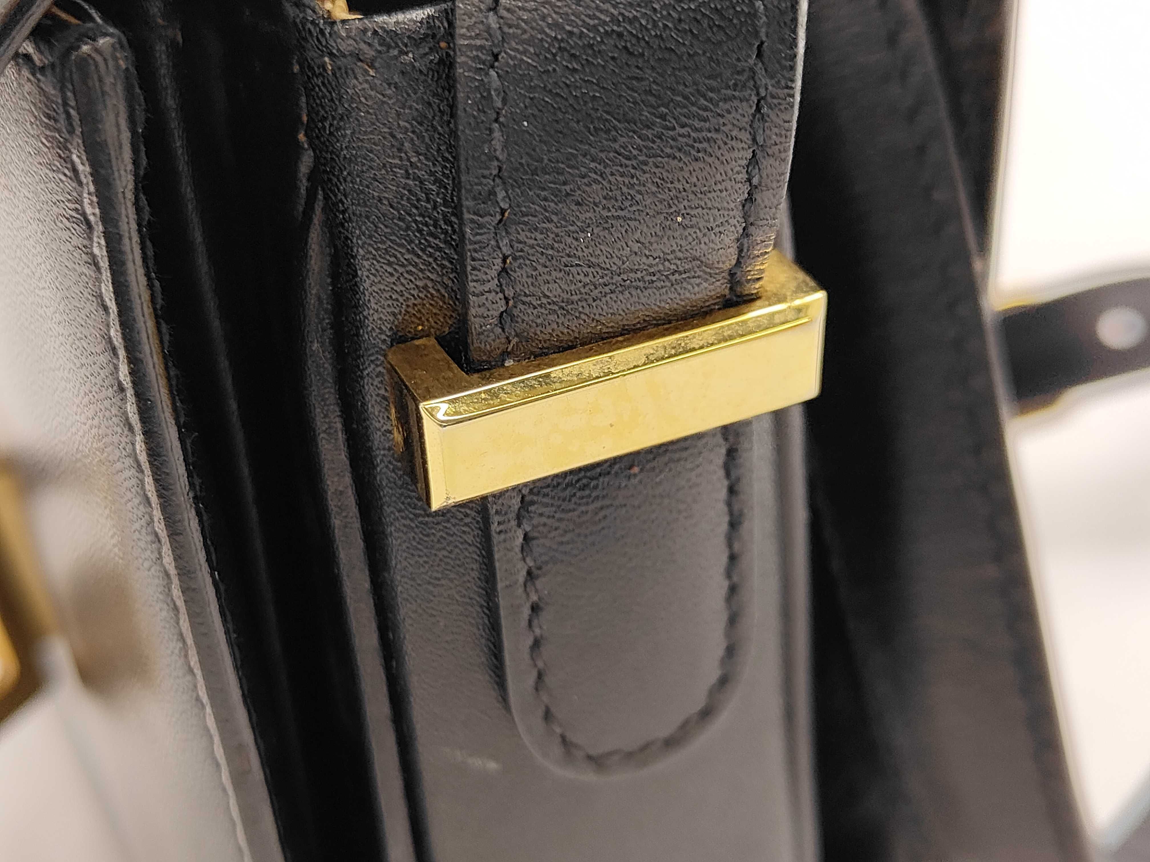 leather shoulder bag with carriage hardware — view 13