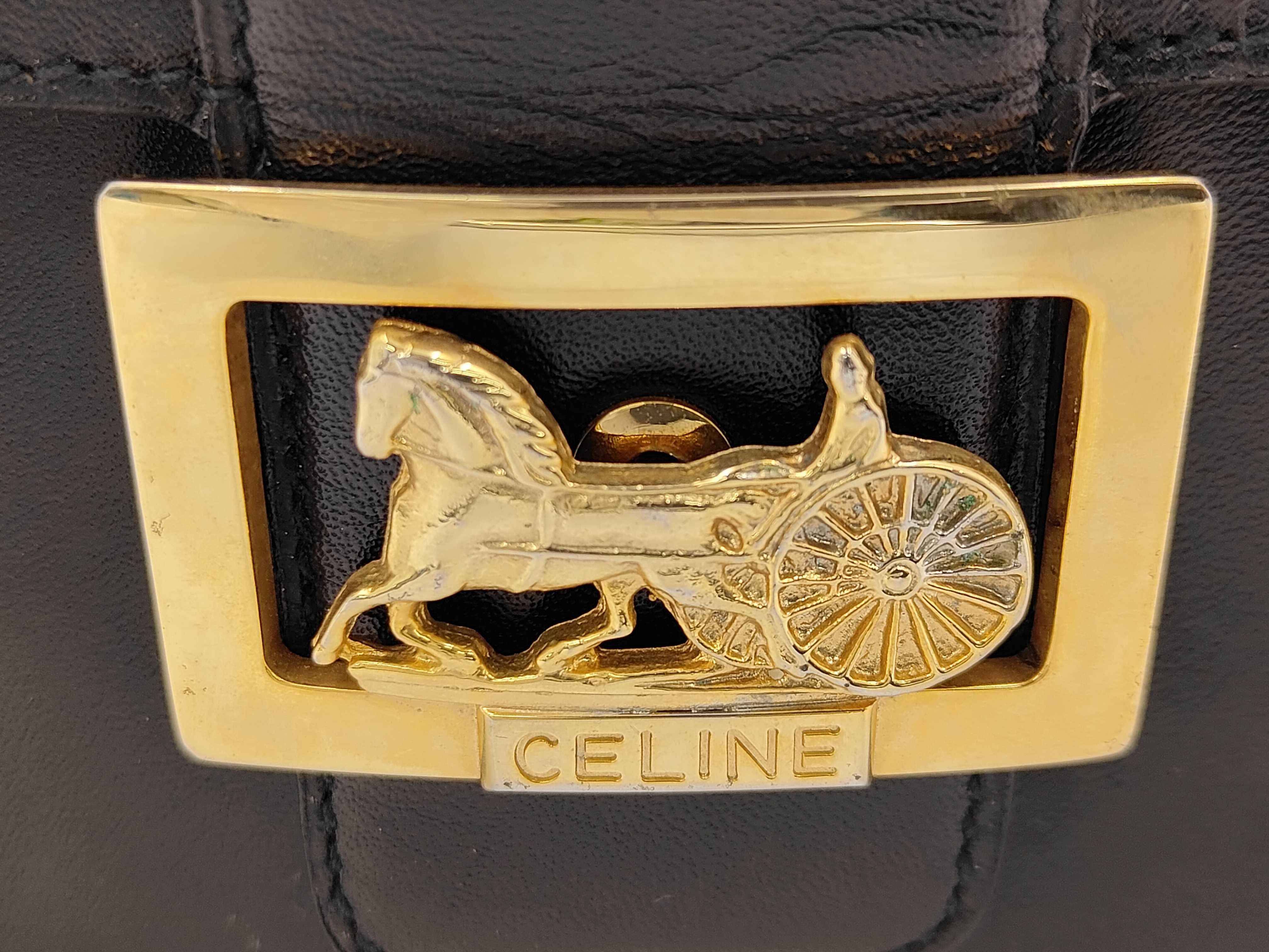 leather shoulder bag with carriage hardware — view 14