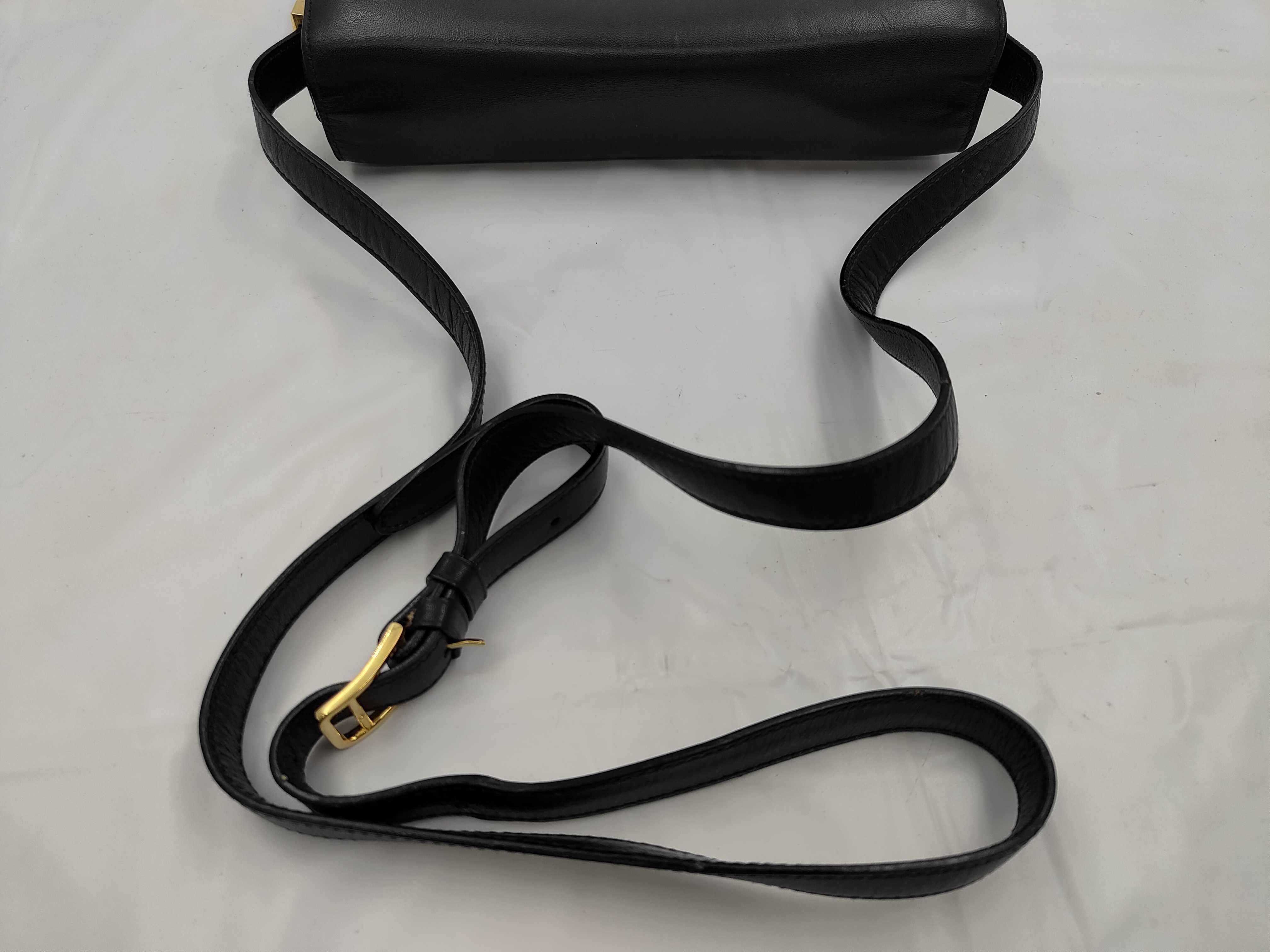 leather shoulder bag with carriage hardware — view 3
