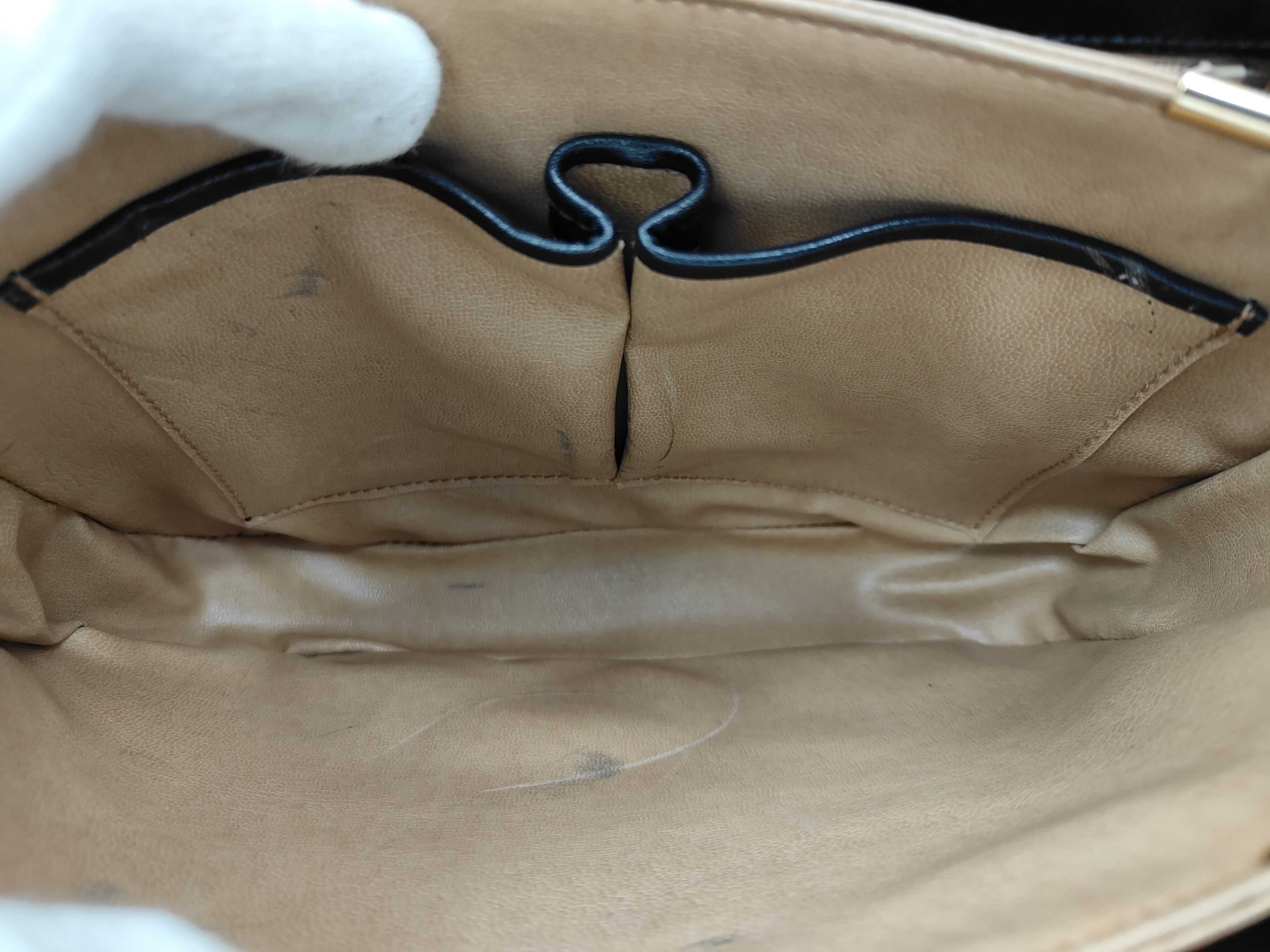leather shoulder bag with carriage hardware — view 9