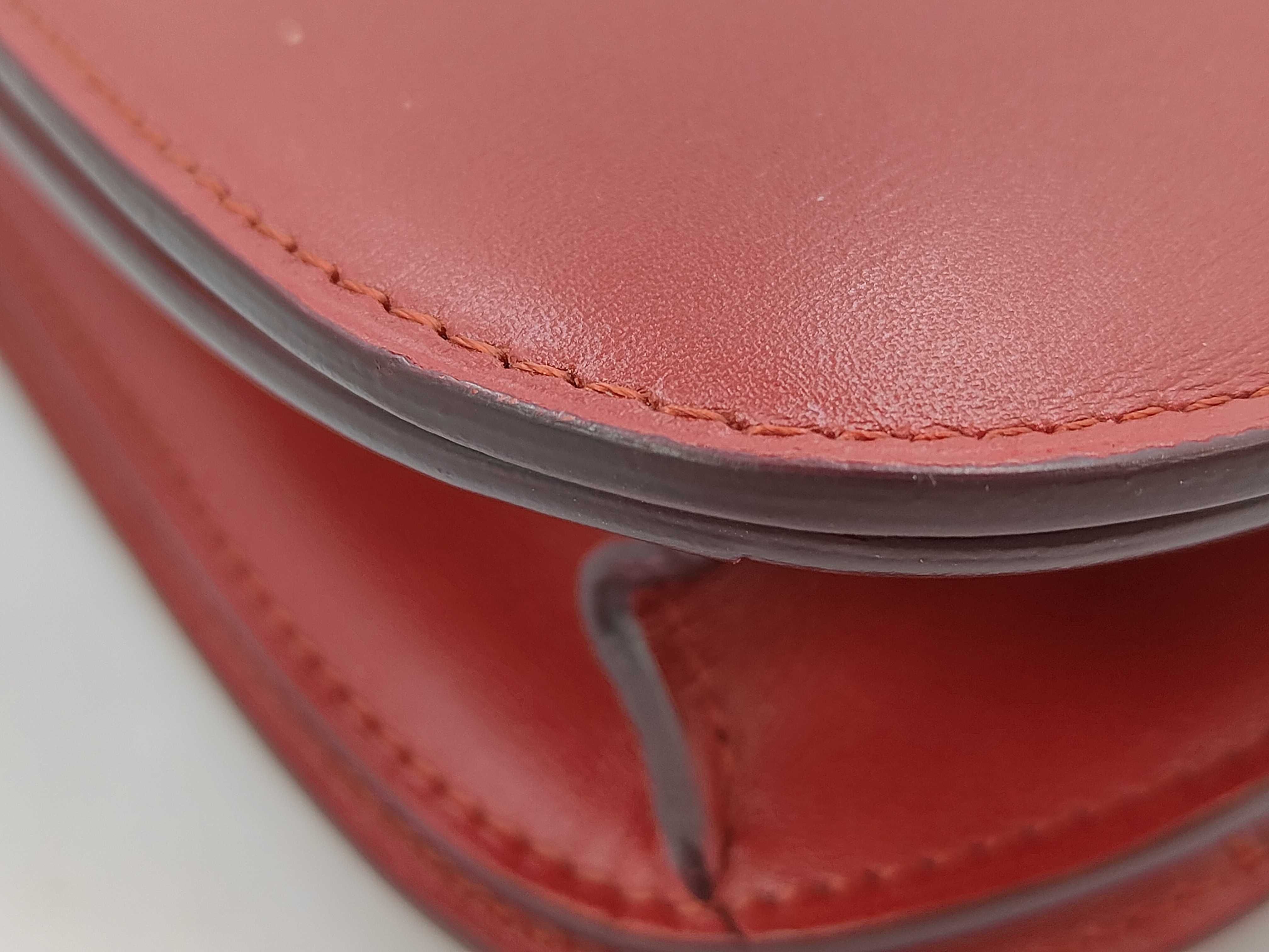 Classic Box Leather Shoulder Bag, Red — view 5