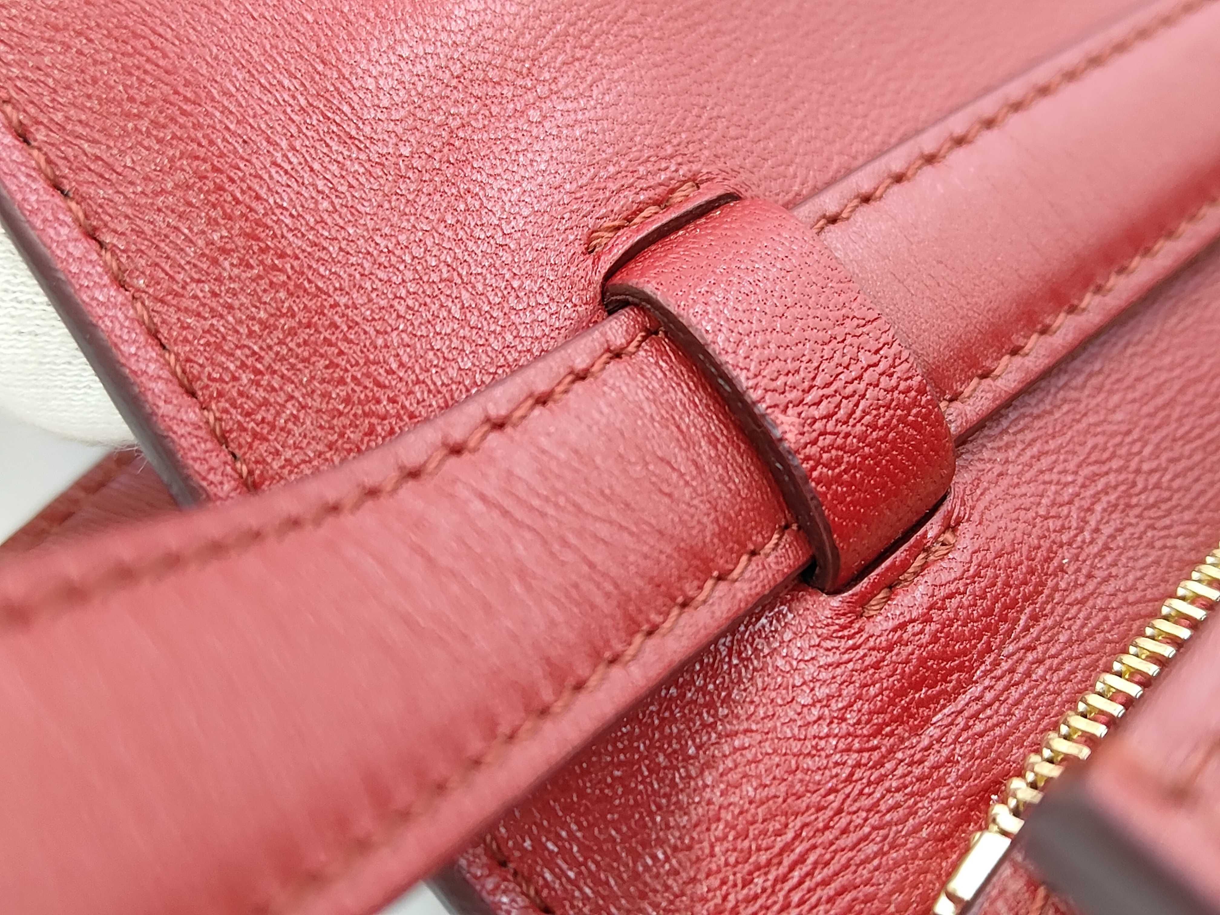 Classic Box Leather Shoulder Bag, Red — view 7