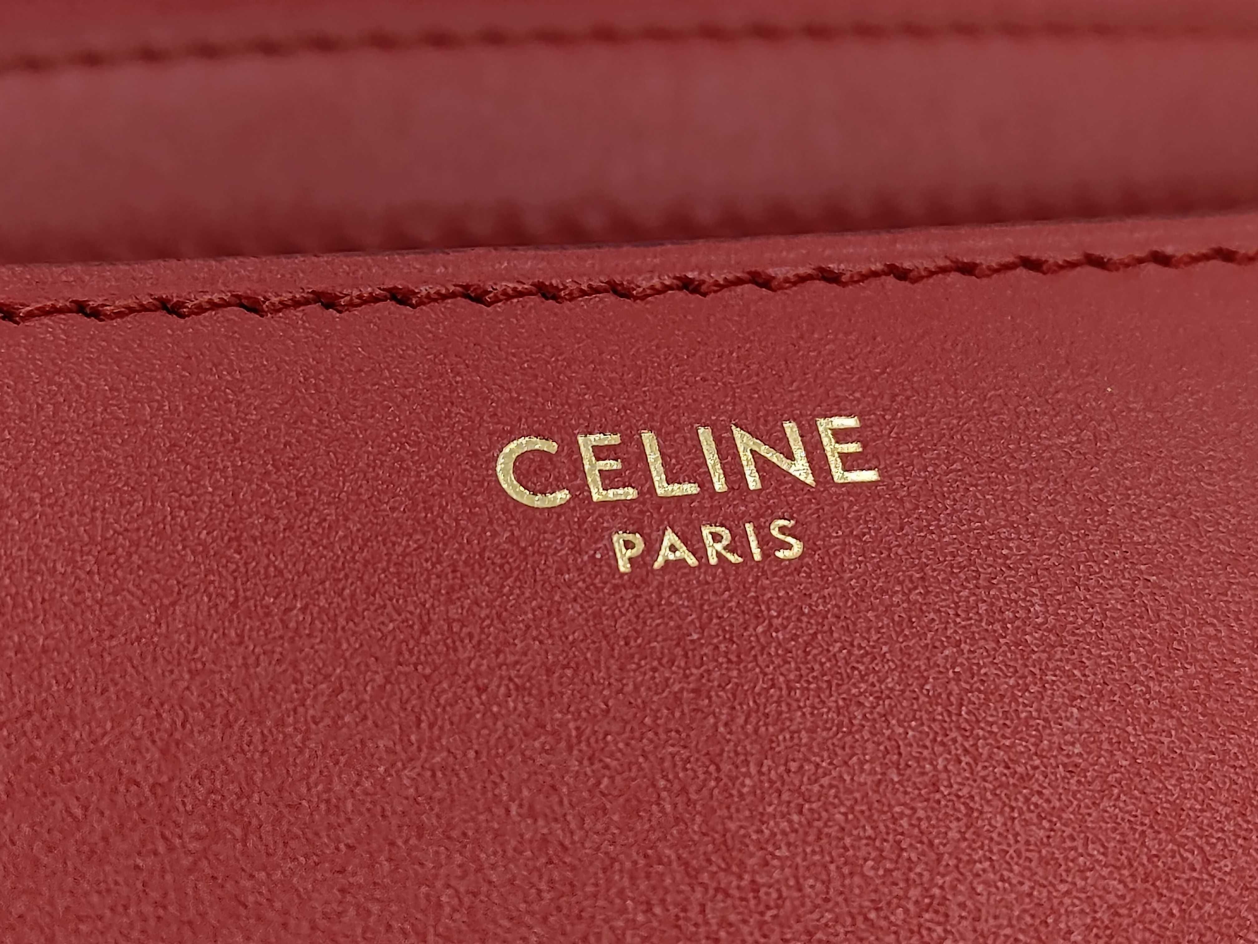 Classic Box Leather Shoulder Bag, Red — view 10