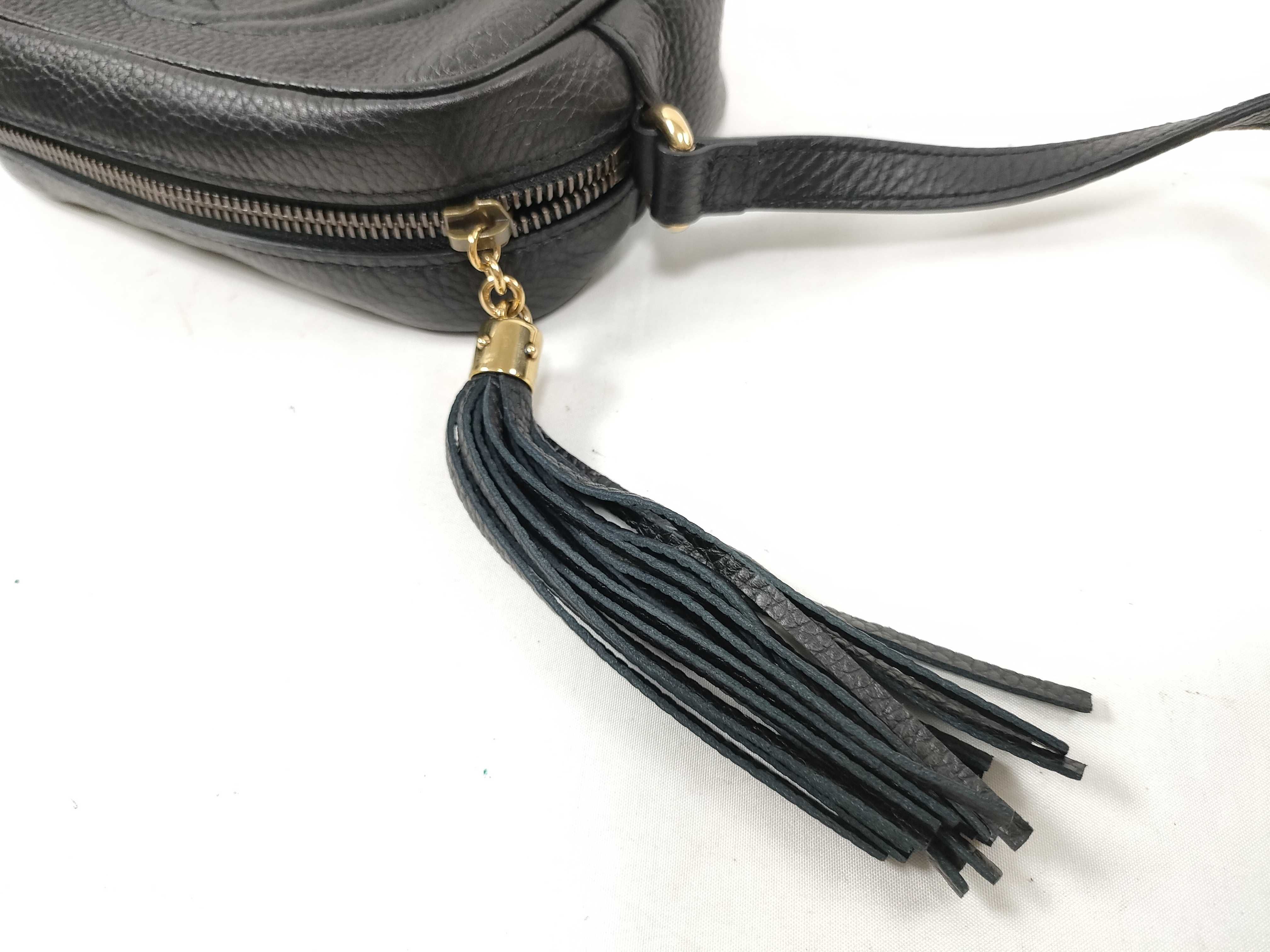Interlocking G Soho Small Leather Shoulder Bag (347994) Black Tassel Shoulder Bag — view 9