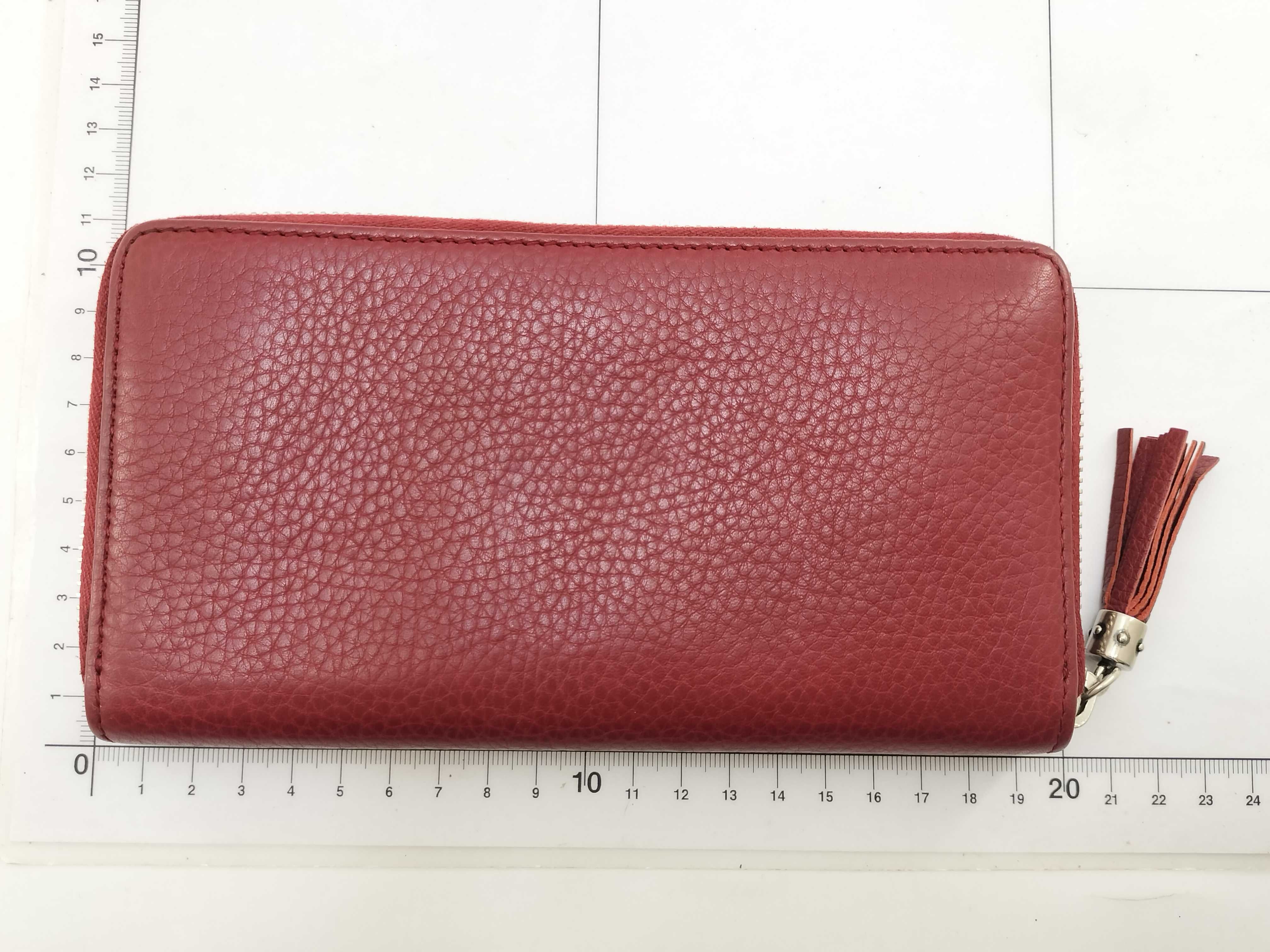 Soho Interlocking Stud Zip-Around Long Wallet Red 308004 Wallet — view 2