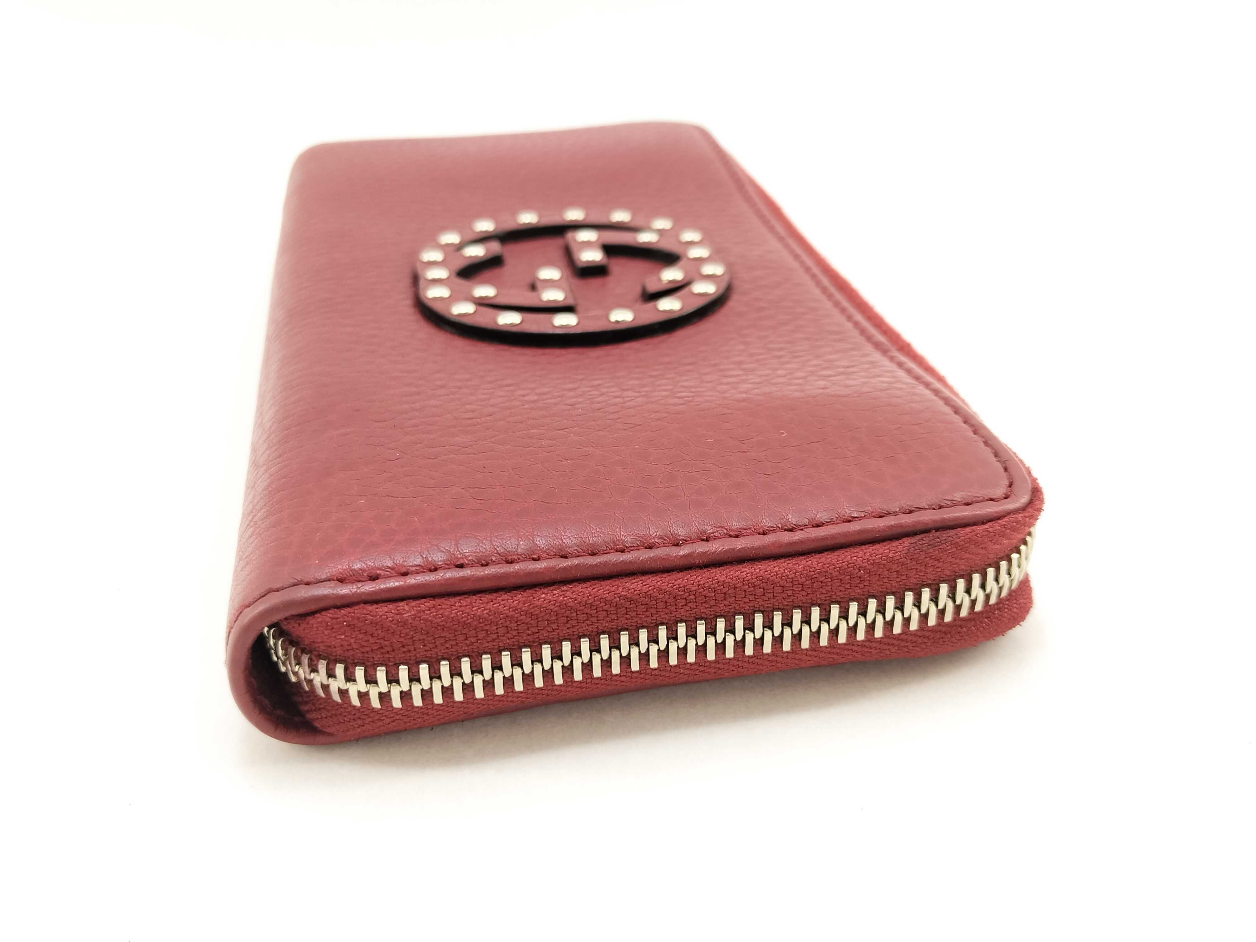 Soho Interlocking Stud Zip-Around Long Wallet Red 308004 Wallet — view 3