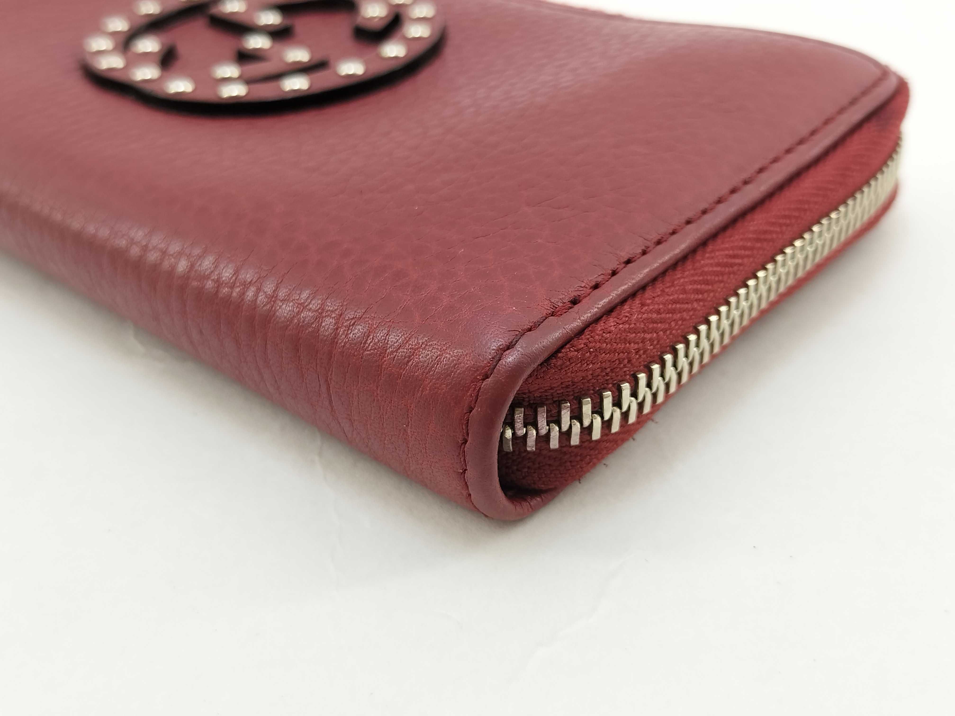 Soho Interlocking Stud Zip-Around Long Wallet Red 308004 Wallet — view 4