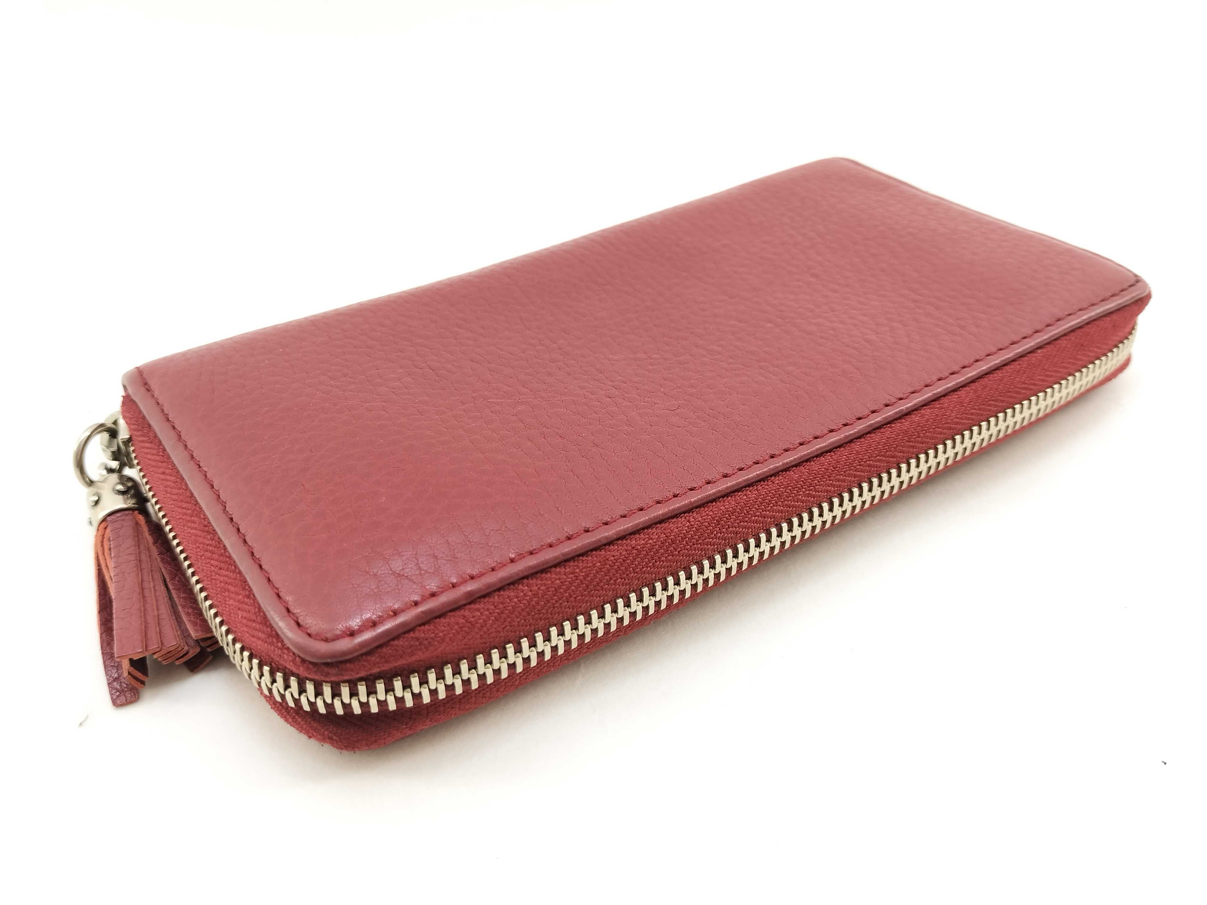 Soho Interlocking Stud Zip-Around Long Wallet Red 308004 Wallet — view 7