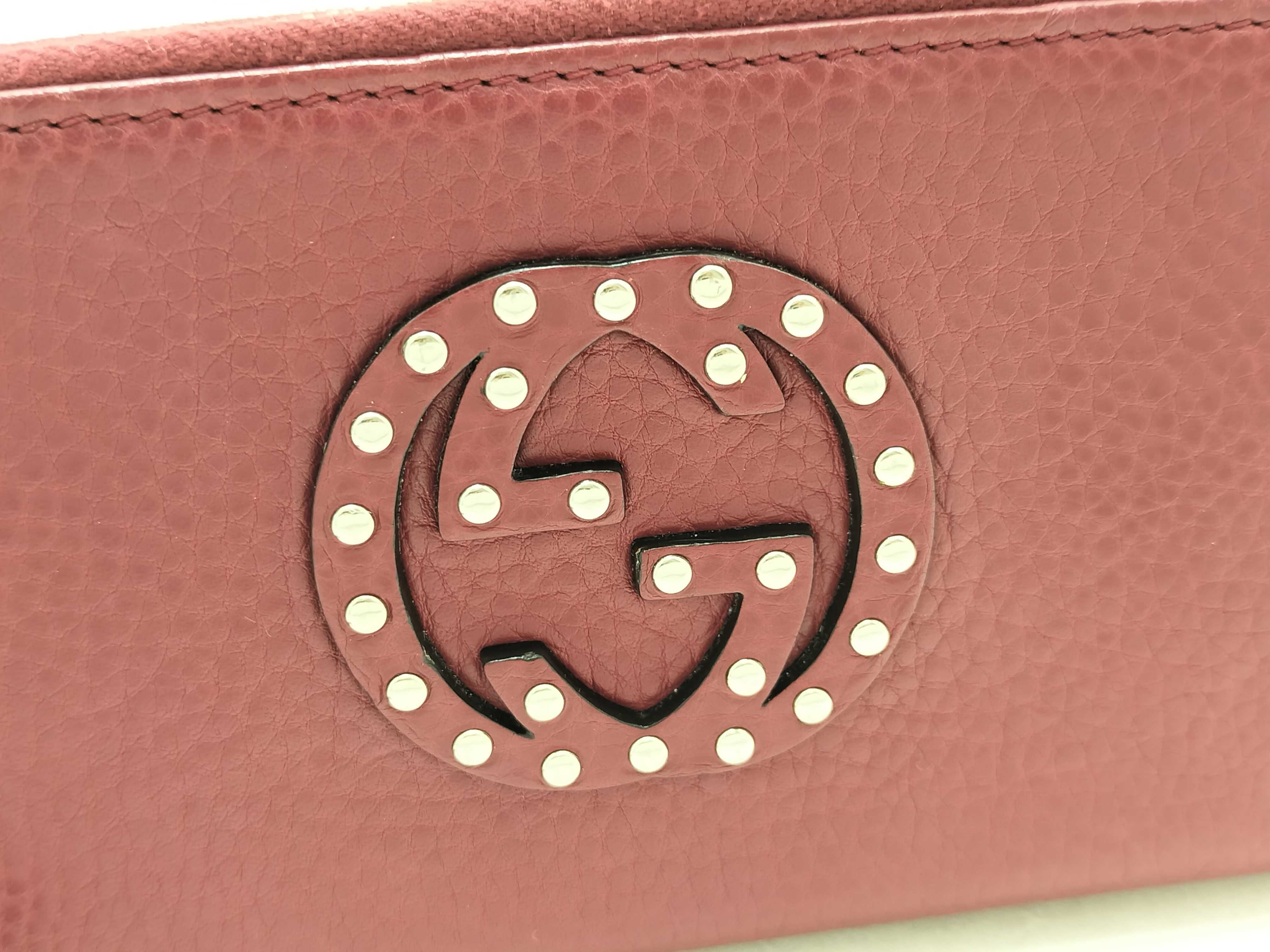 Soho Interlocking Stud Zip-Around Long Wallet Red 308004 Wallet — view 9