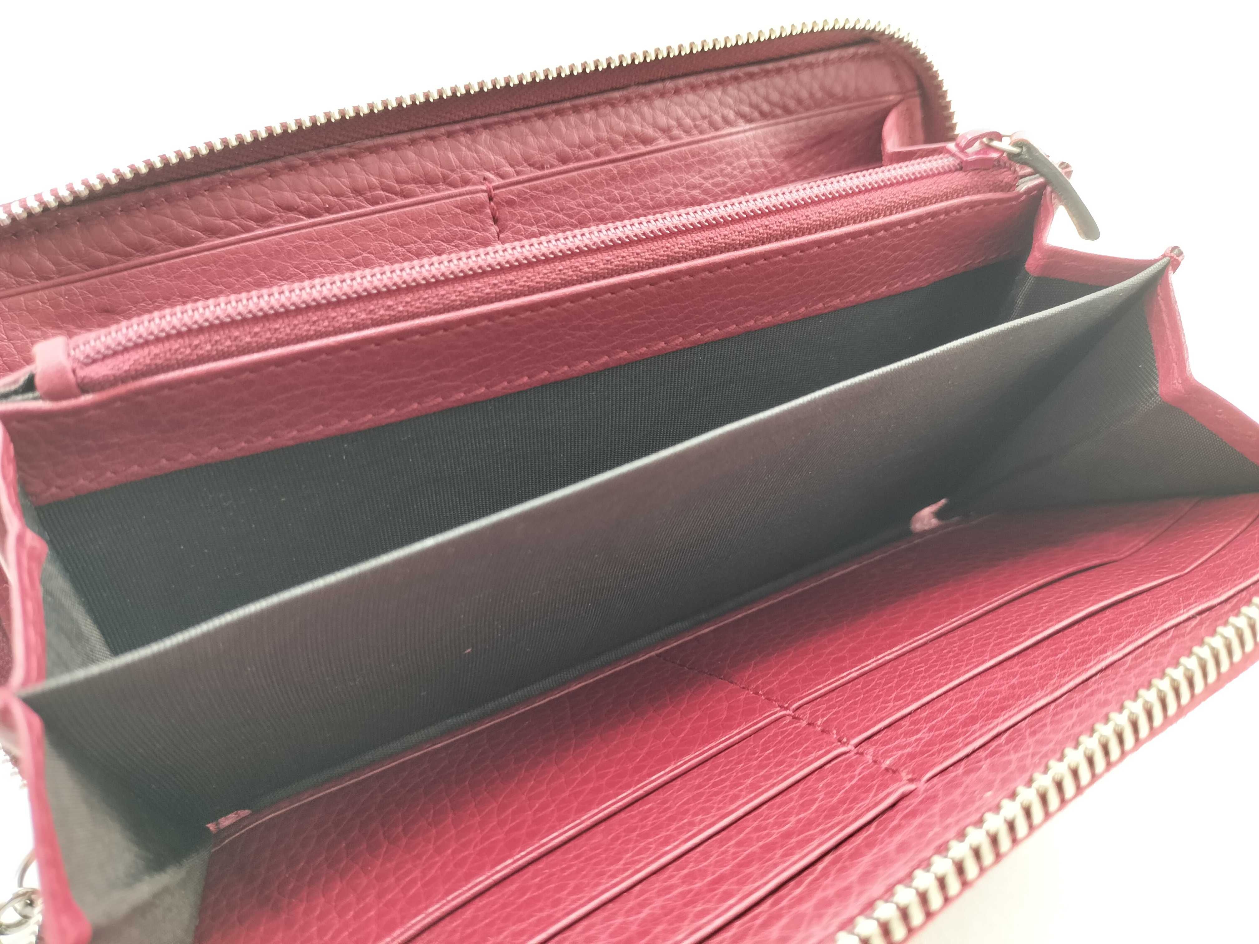 Soho Interlocking Stud Zip-Around Long Wallet Red 308004 Wallet — view 10