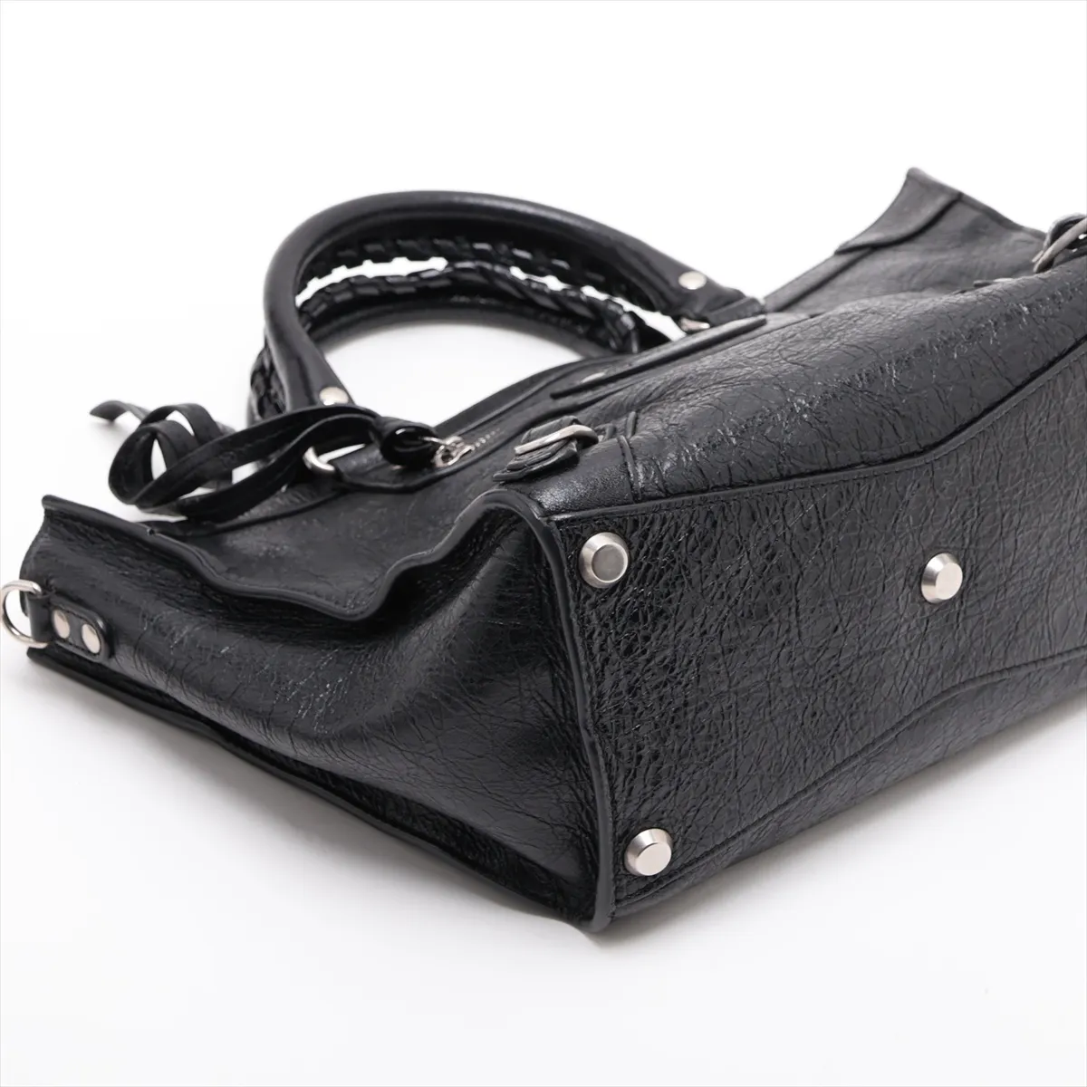 Neoclassic Upside Down 702502 Leather 2-Way Handbag, Black — view 4