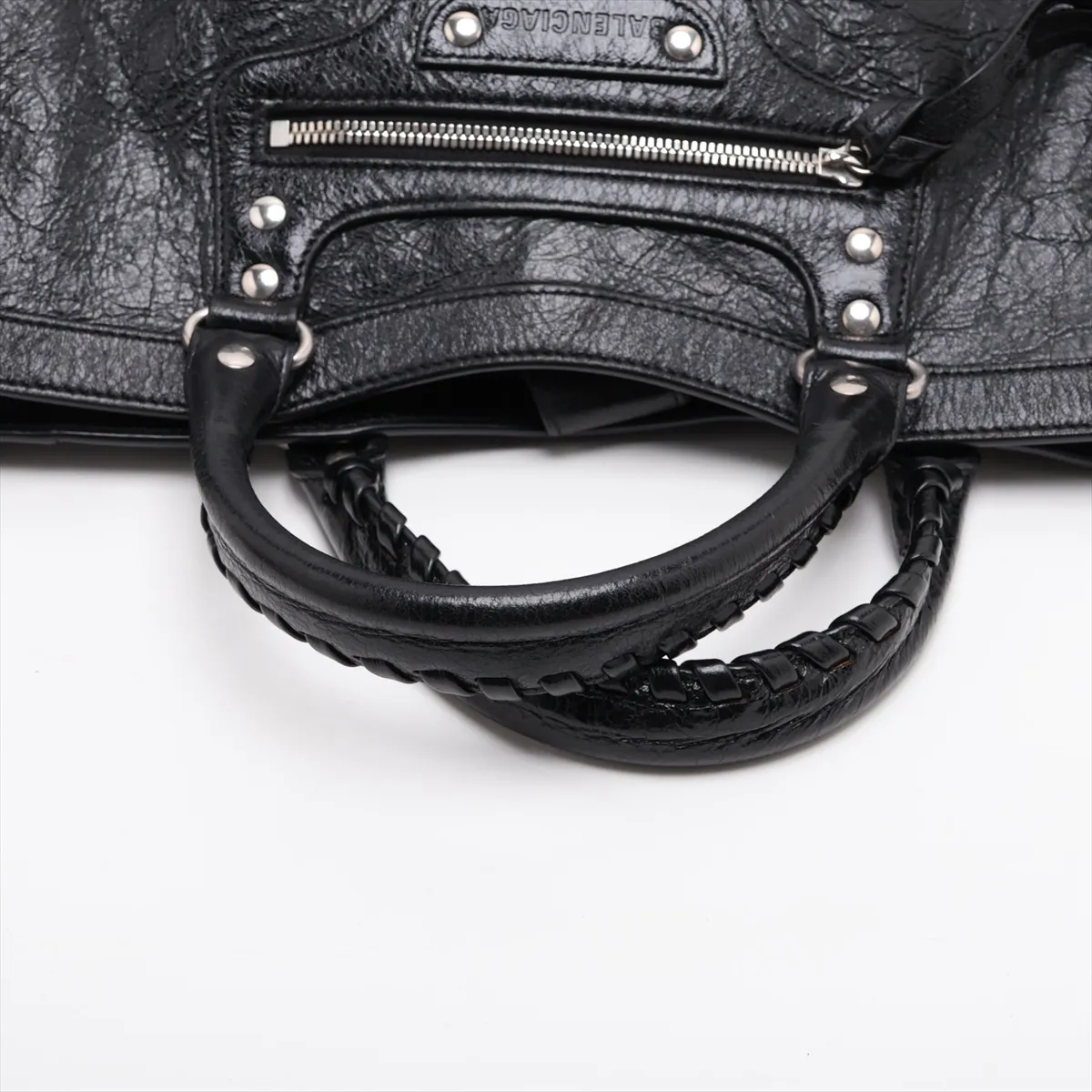 Neoclassic Upside Down 702502 Leather 2-Way Handbag, Black — view 5