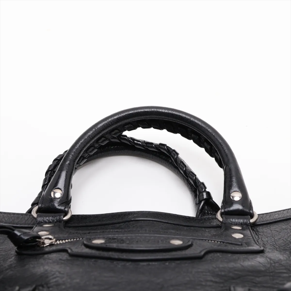 Neoclassic Upside Down 702502 Leather 2-Way Handbag, Black — view 6