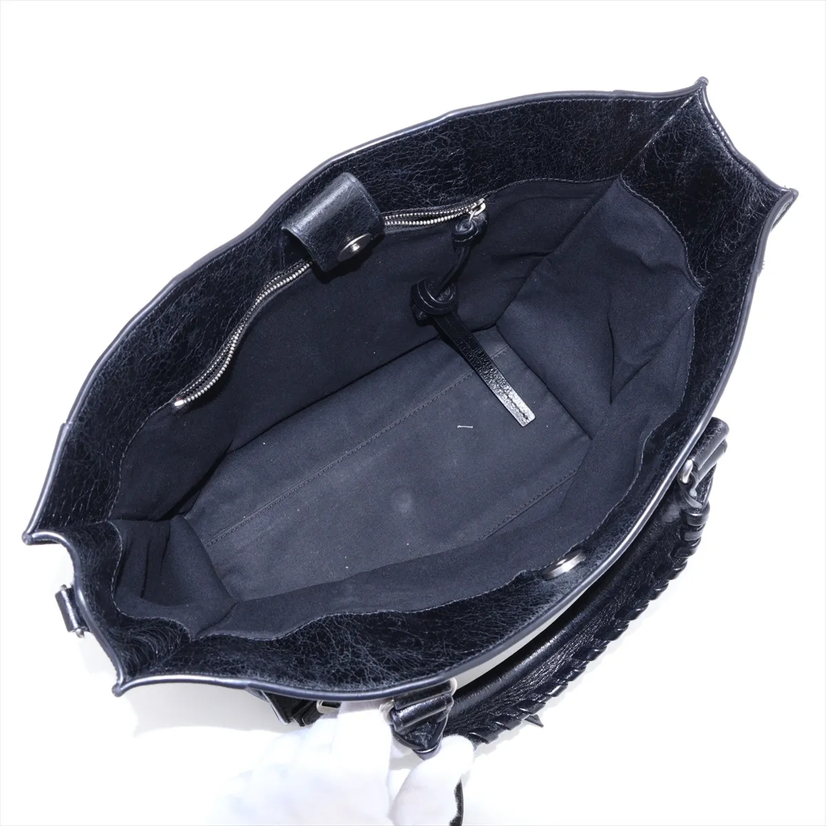 Neoclassic Upside Down 702502 Leather 2-Way Handbag, Black — view 8