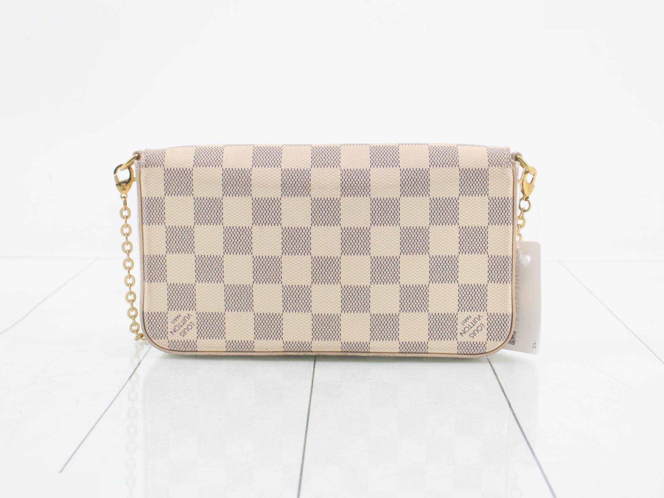 Damier Azur Pochette Felicie Shoulder Bag with Coin Purse — view 2