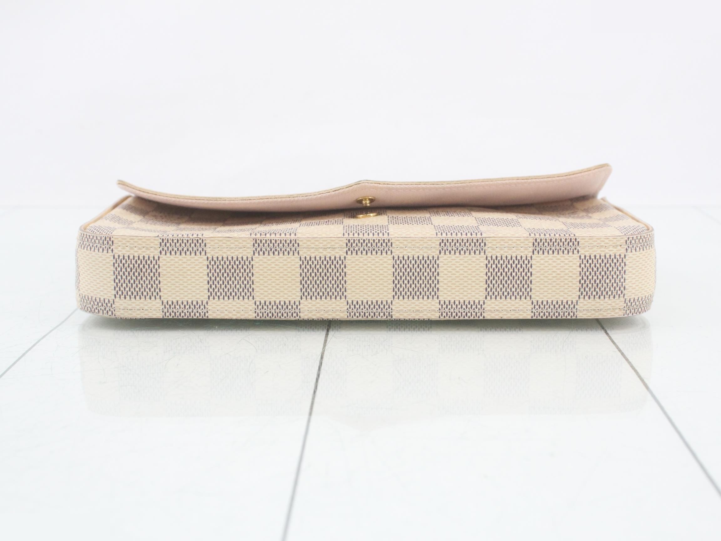 Damier Azur Pochette Felicie Shoulder Bag with Coin Purse — view 3